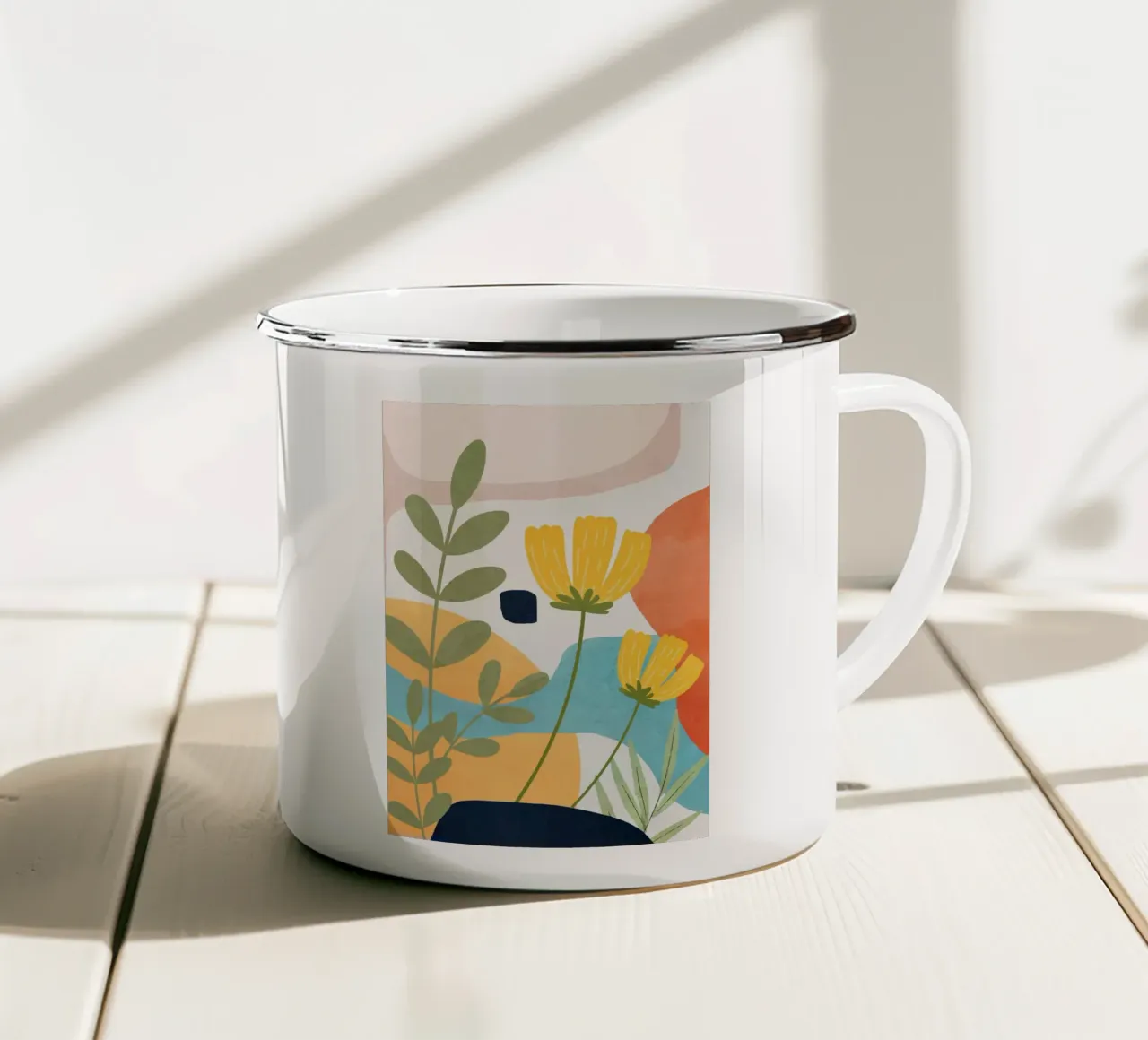 Colorful Flower Design 2 tazza in smalto da Flow Line