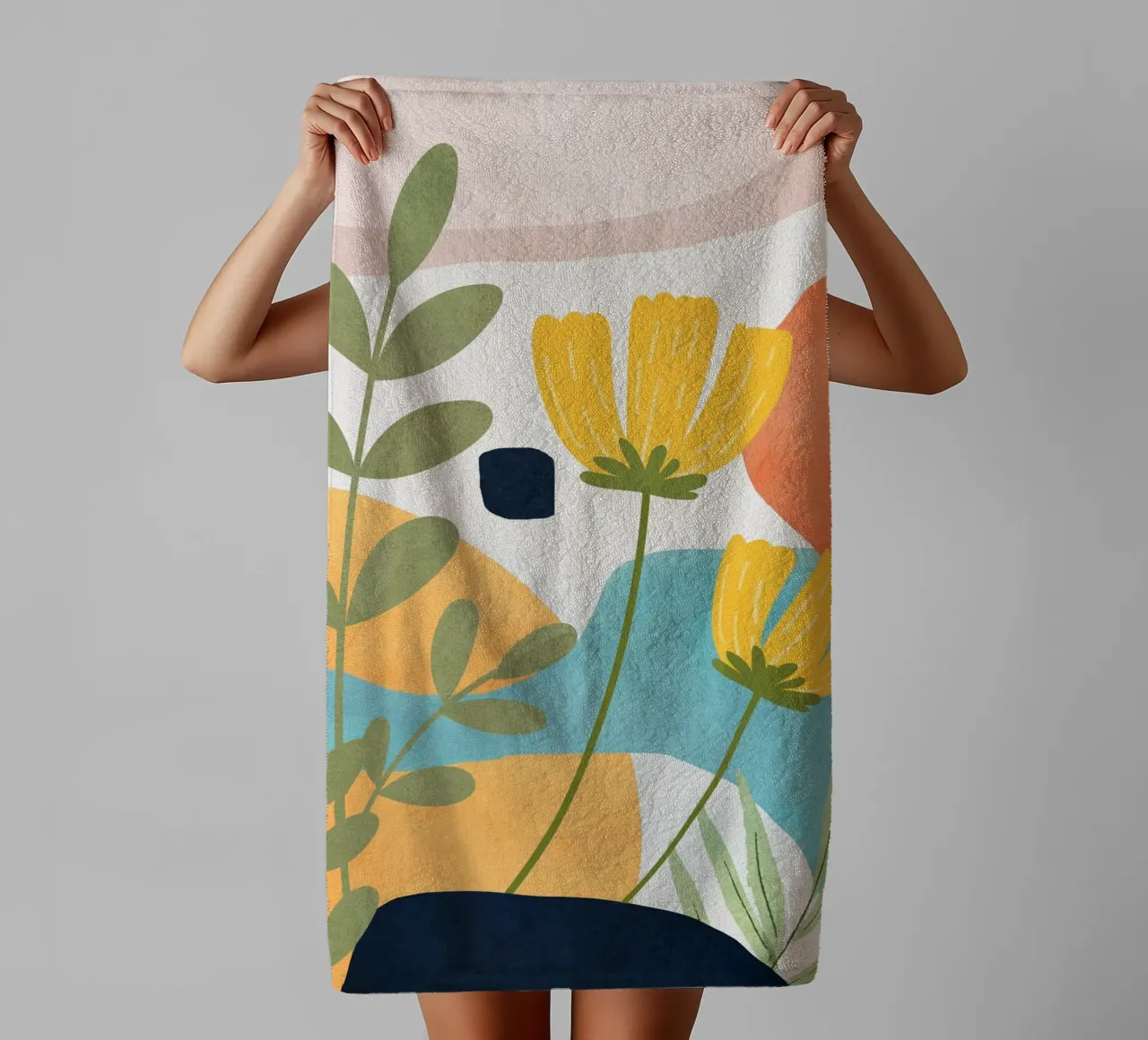 Colorful Flower Design 2 towel by Flow Line