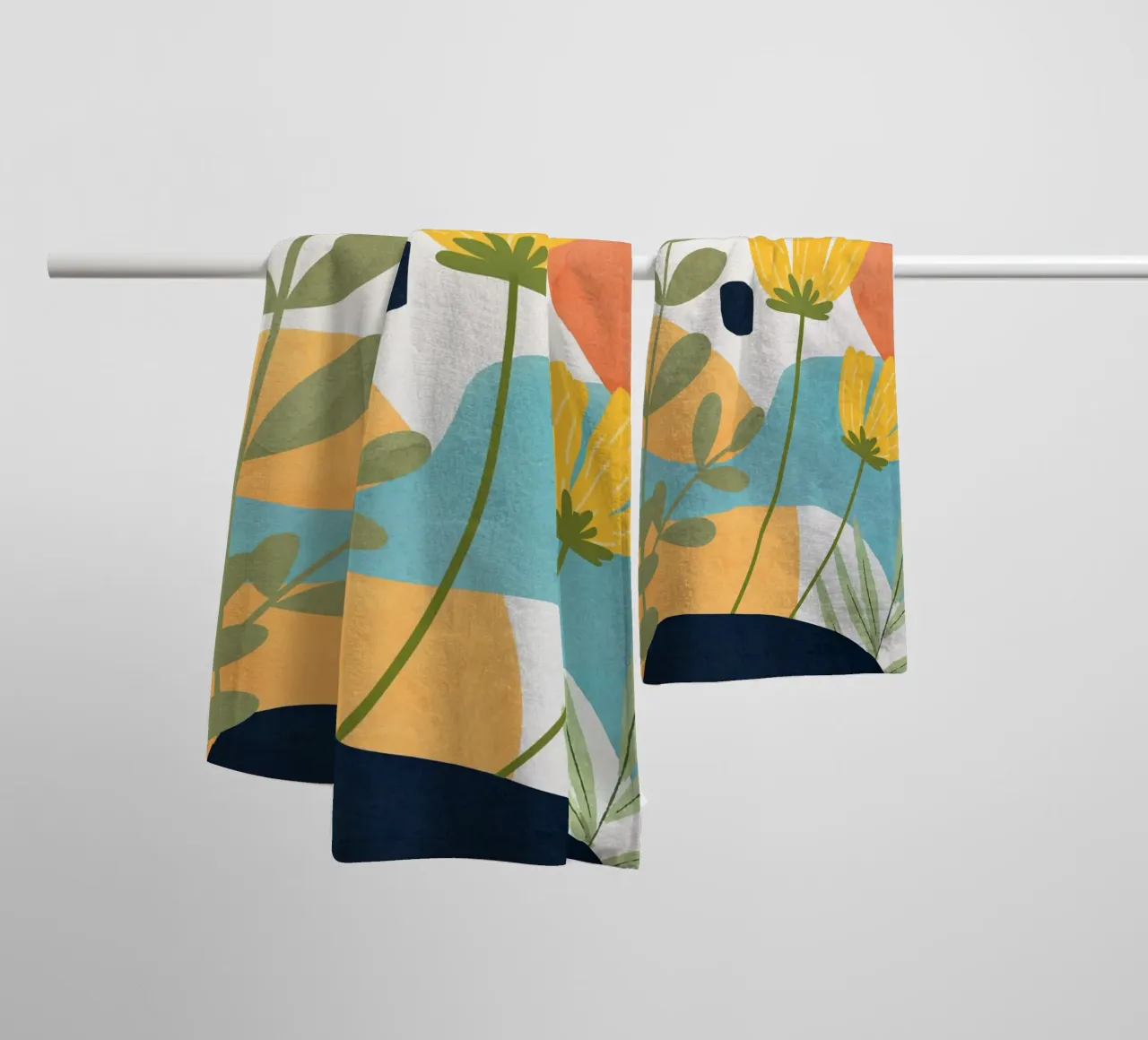 Colorful Flower Design 2 towel by Flow Line