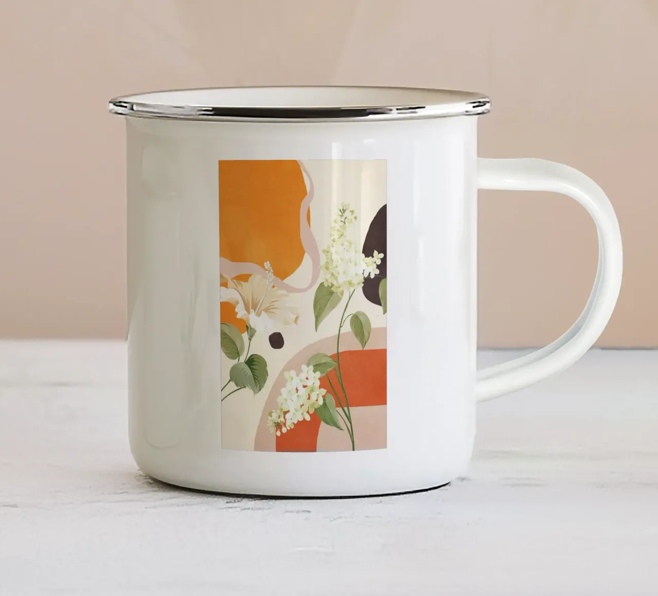 Colorful Flower Design 3 tazza in smalto da Flow Line