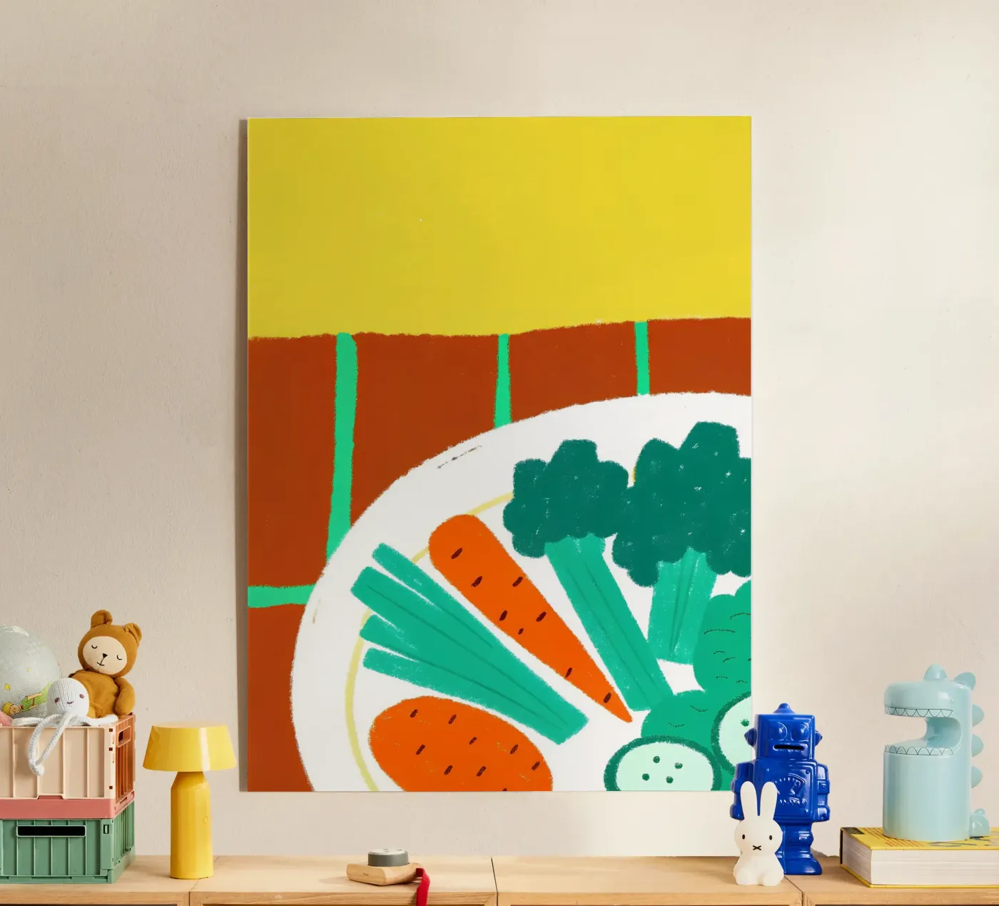 Möhren und Brokkoli Acryl-Glas von PERSONAL TOUCH