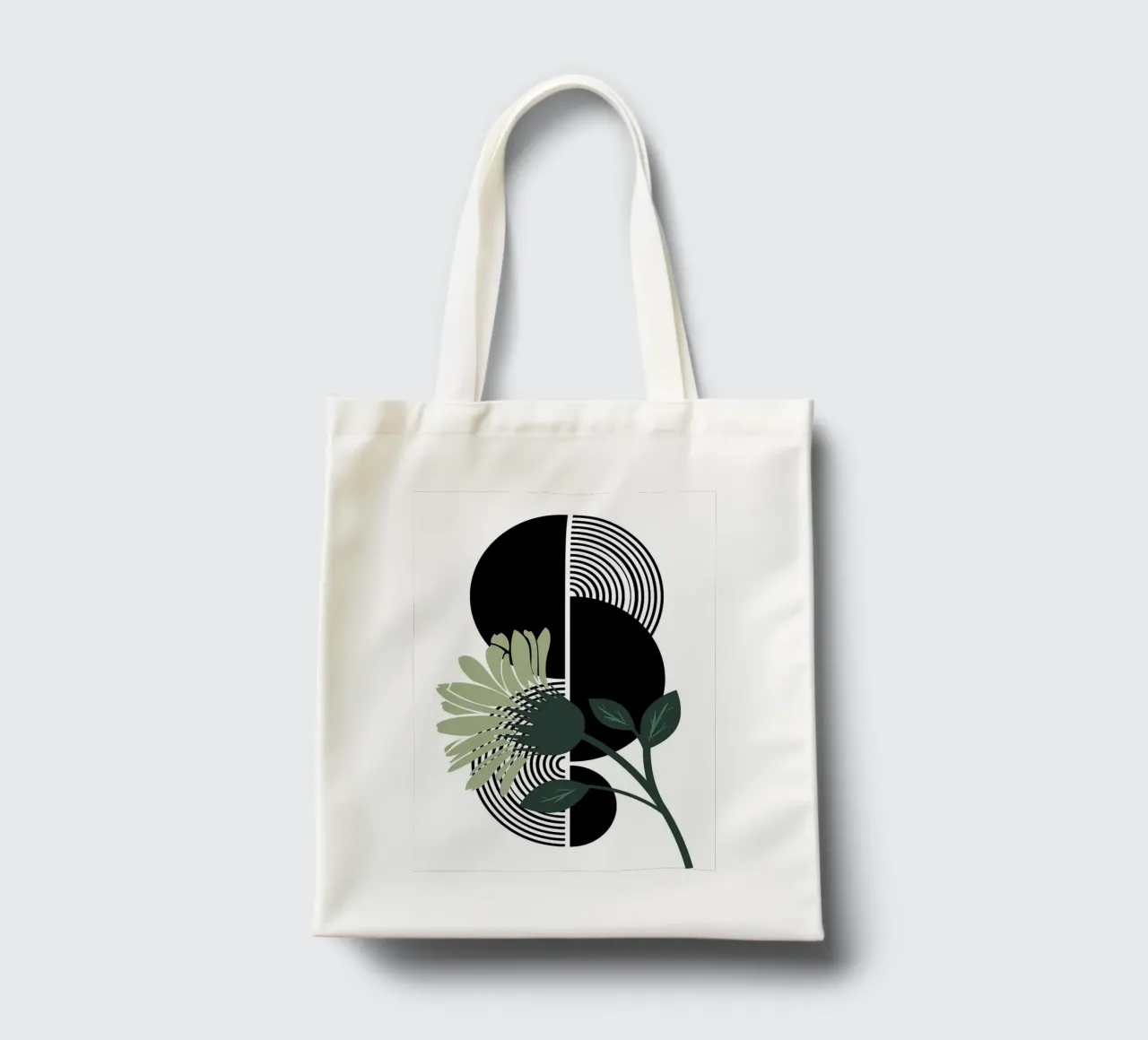 fiore forme geometriche metà simmetria borsa in juta da Kirsten C Nolan