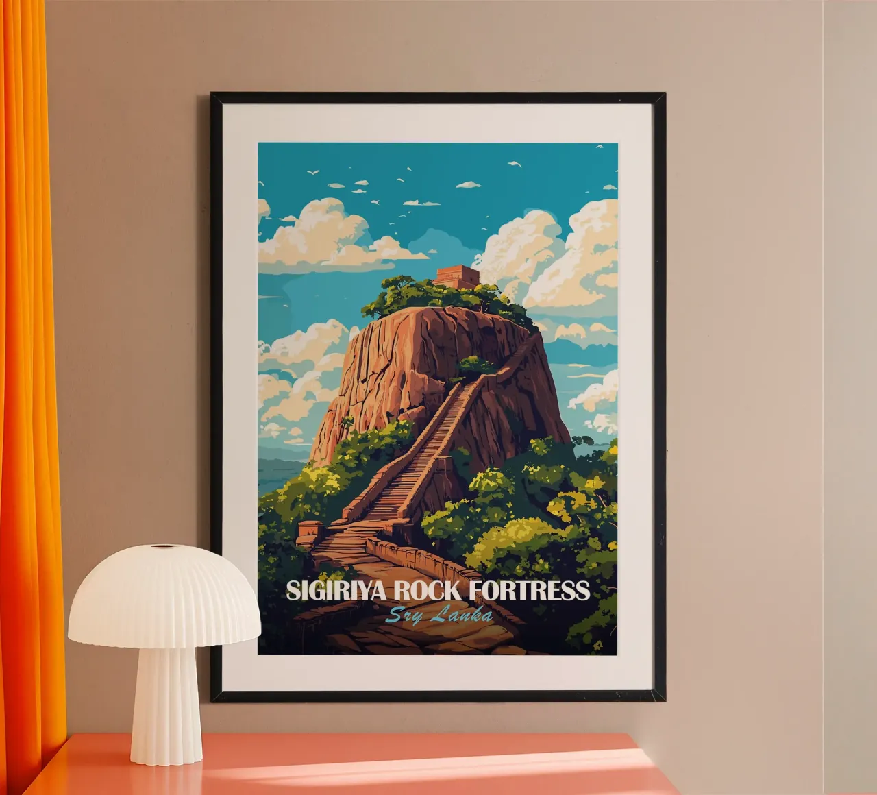 fortezza di roccia scale tempio alberi poster con telaio in alluminio da Kirsten C Nolan