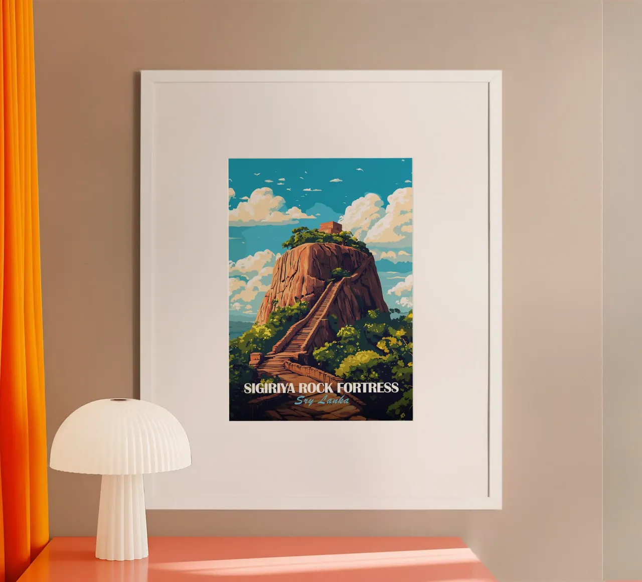 fortezza di roccia scale tempio alberi poster con telaio in alluminio da Kirsten C Nolan