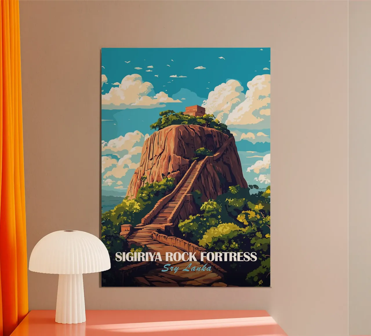 fortezza di roccia scale tempio alberi poster con telaio in alluminio da Kirsten C Nolan