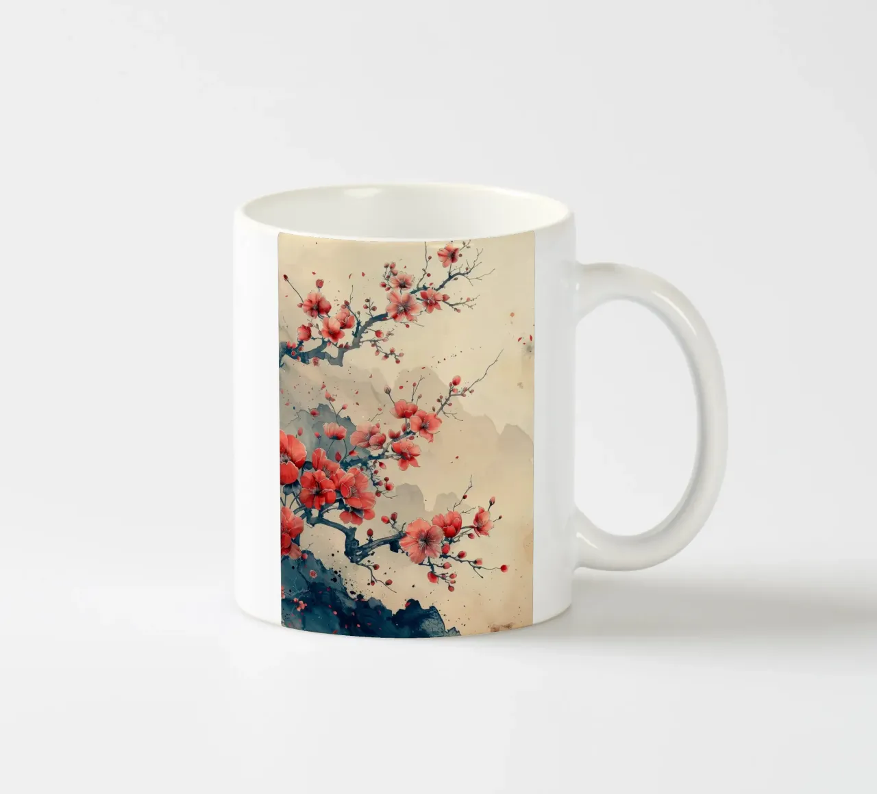 fiori di ciliegio rami fiori flora tazza in ceramica da Kirsten C Nolan