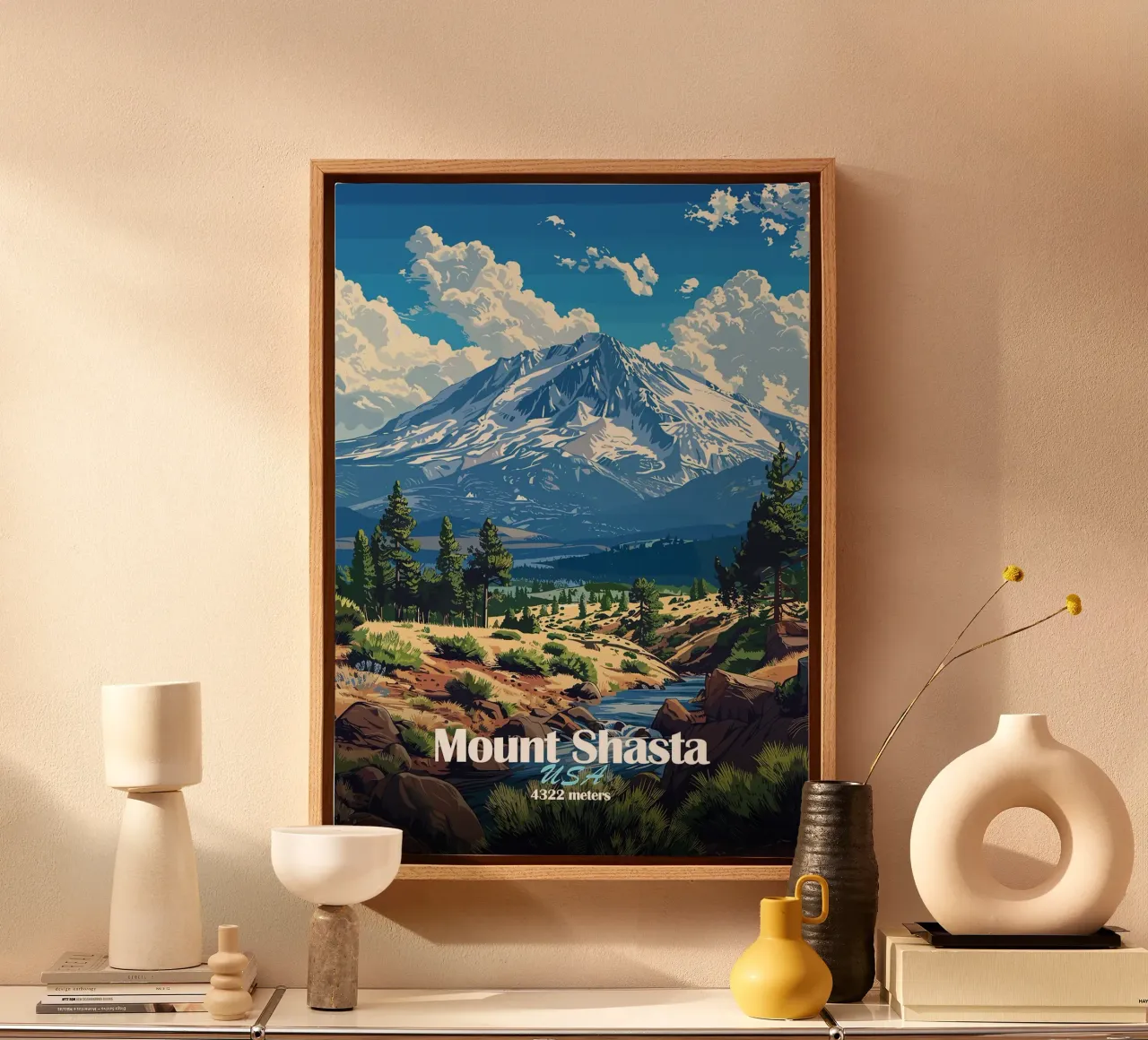 monte shasta foresta montana alberi tela con Cornice a cassetta da James Isaac Jackson