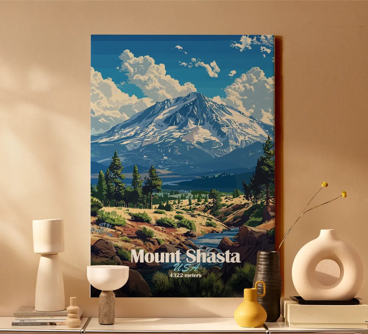 monte shasta foresta montana alberi tela con Cornice a cassetta da James Isaac Jackson