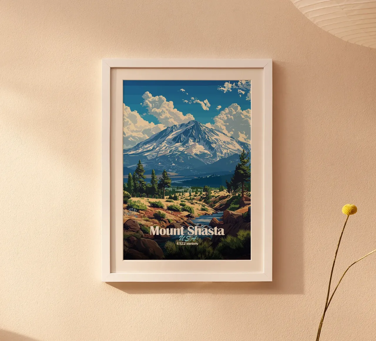 monte shasta foresta montana alberi poster da James Isaac Jackson