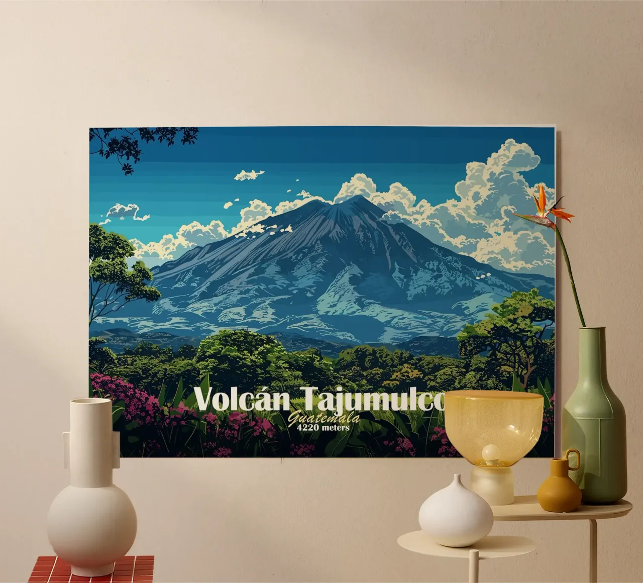 volcano mountain clouds sky forex plate by James Isaac Jackson