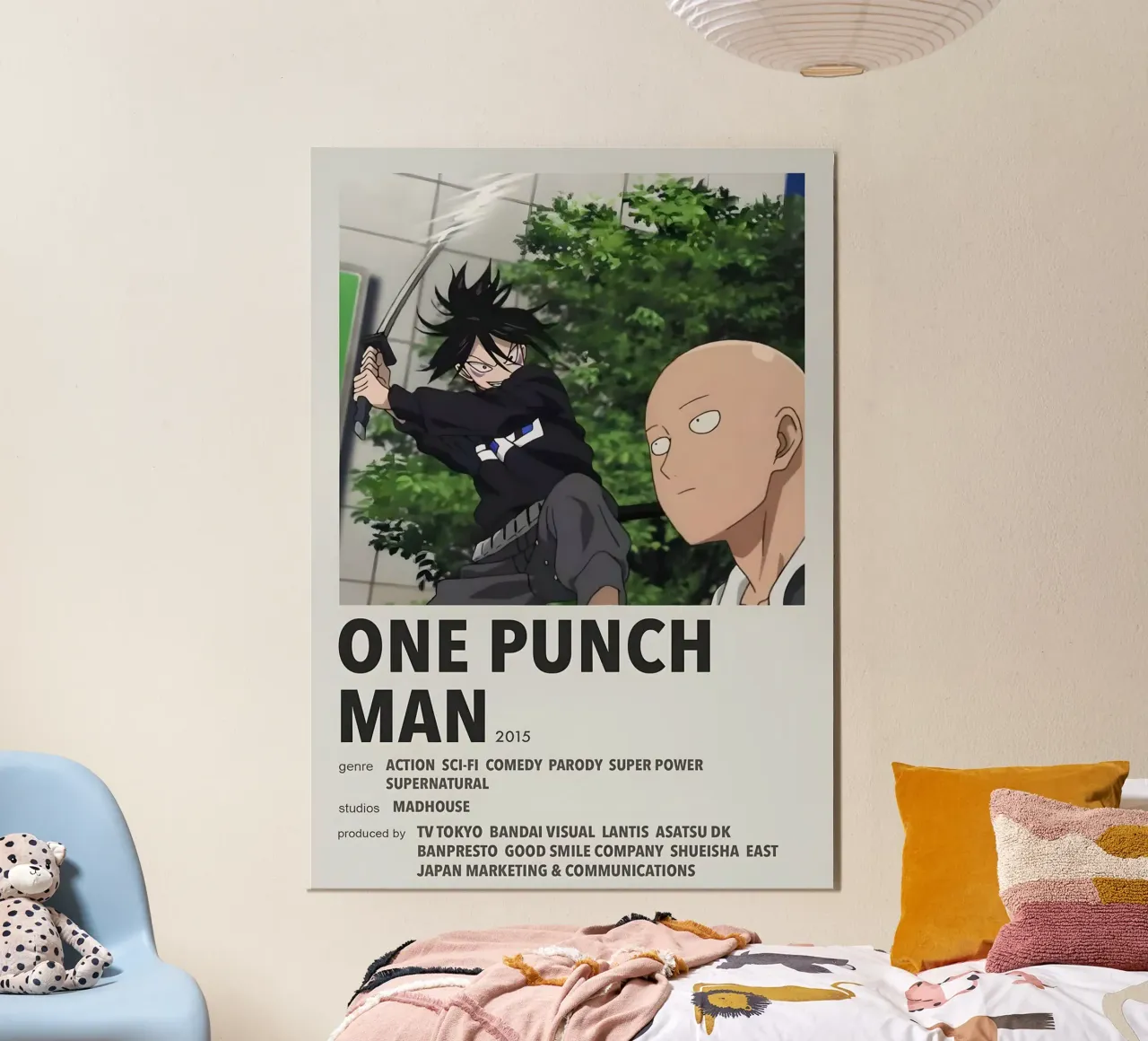 ONE PUNCH MAN  2015 poster con telaio in alluminio da Totoya