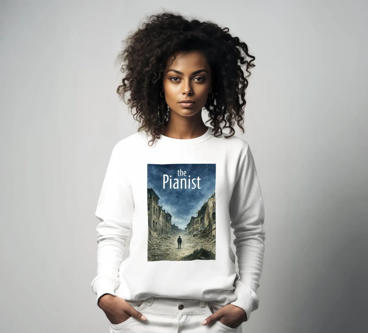 the pianist repainting imagination sweatshirt by SIQAYA