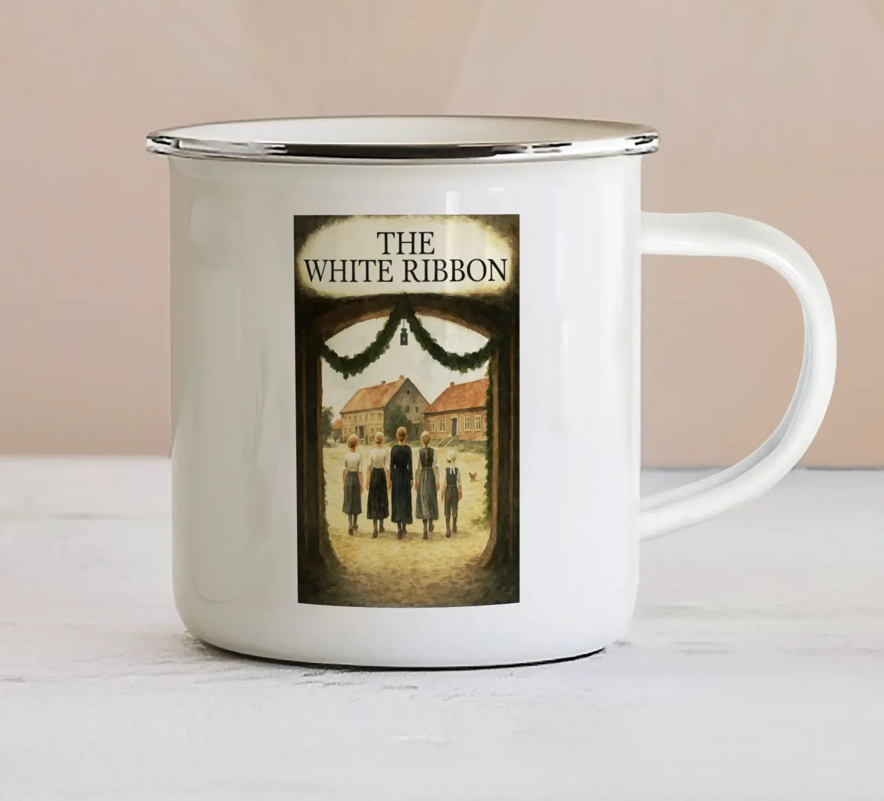 l'immaginazione della riverniciatura del nastro bianco tazza in smalto da SIQAYA