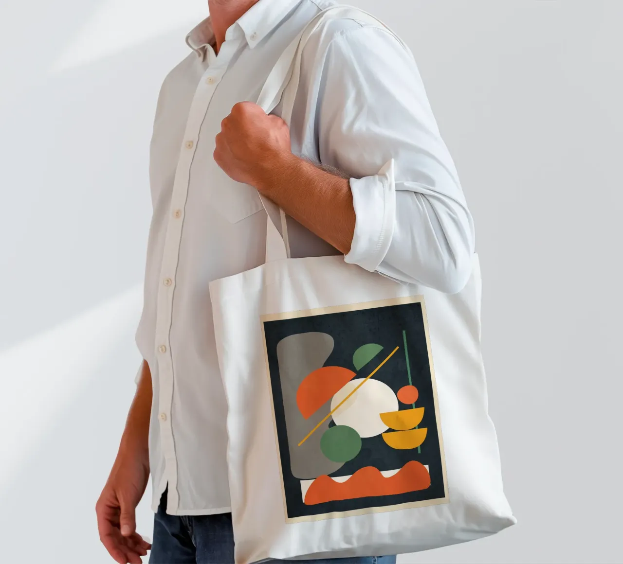 Abstract Shape Setting 01 borsa in juta da Flow Line