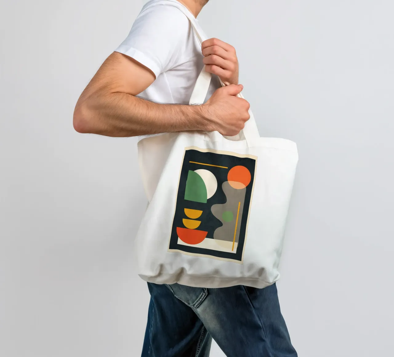 Abstract Shape Setting 02 borsa in juta da Flow Line