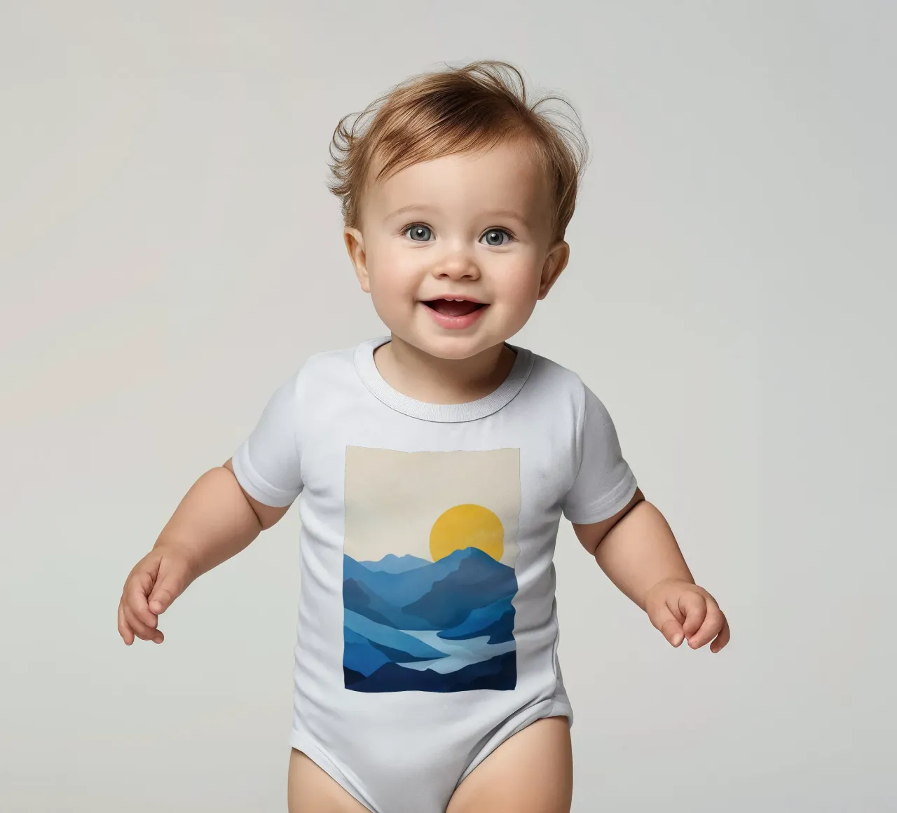 Minimalistic Landscape 1 body neonato maniche corte da Flow Line