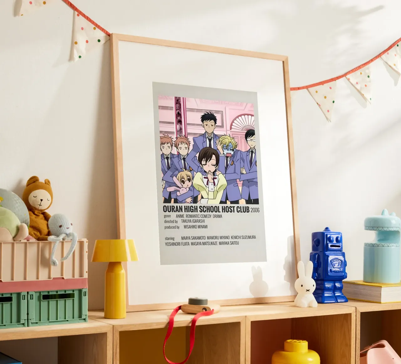 OURAN HIGH SCHOOL HOST CLUB 2006 poster con telaio in legno da Totoya