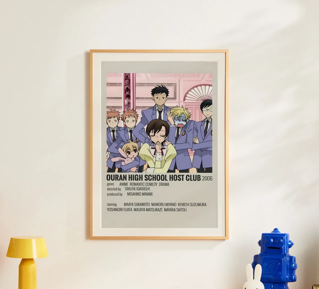 OURAN HIGH SCHOOL HOST CLUB 2006 poster con telaio in legno da Totoya