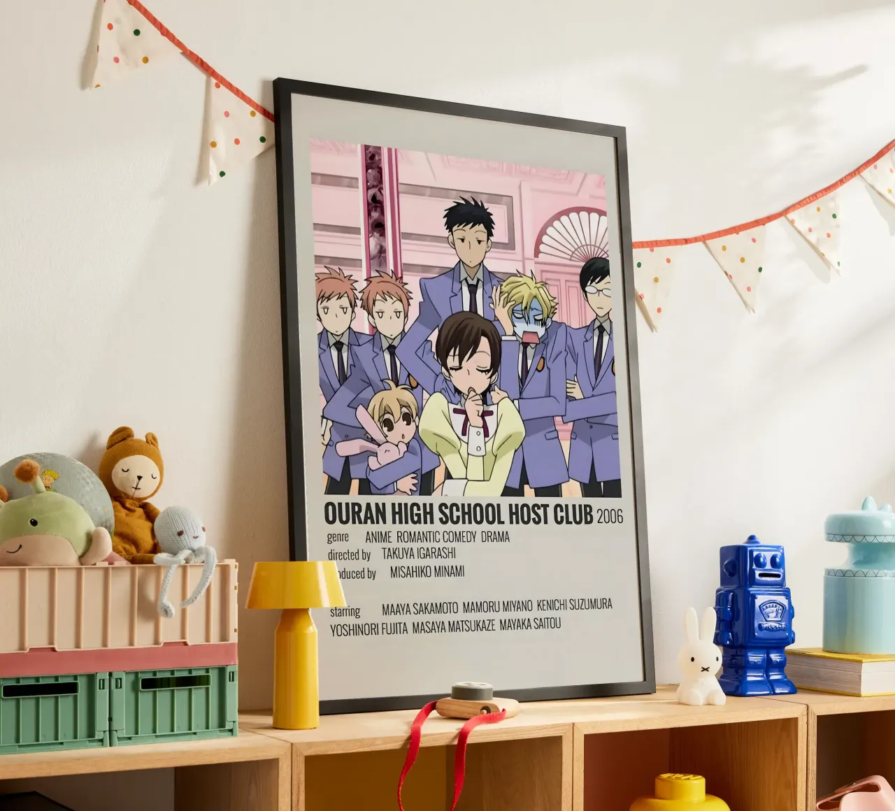 OURAN HIGH SCHOOL HOST CLUB 2006 poster con telaio in legno da Totoya