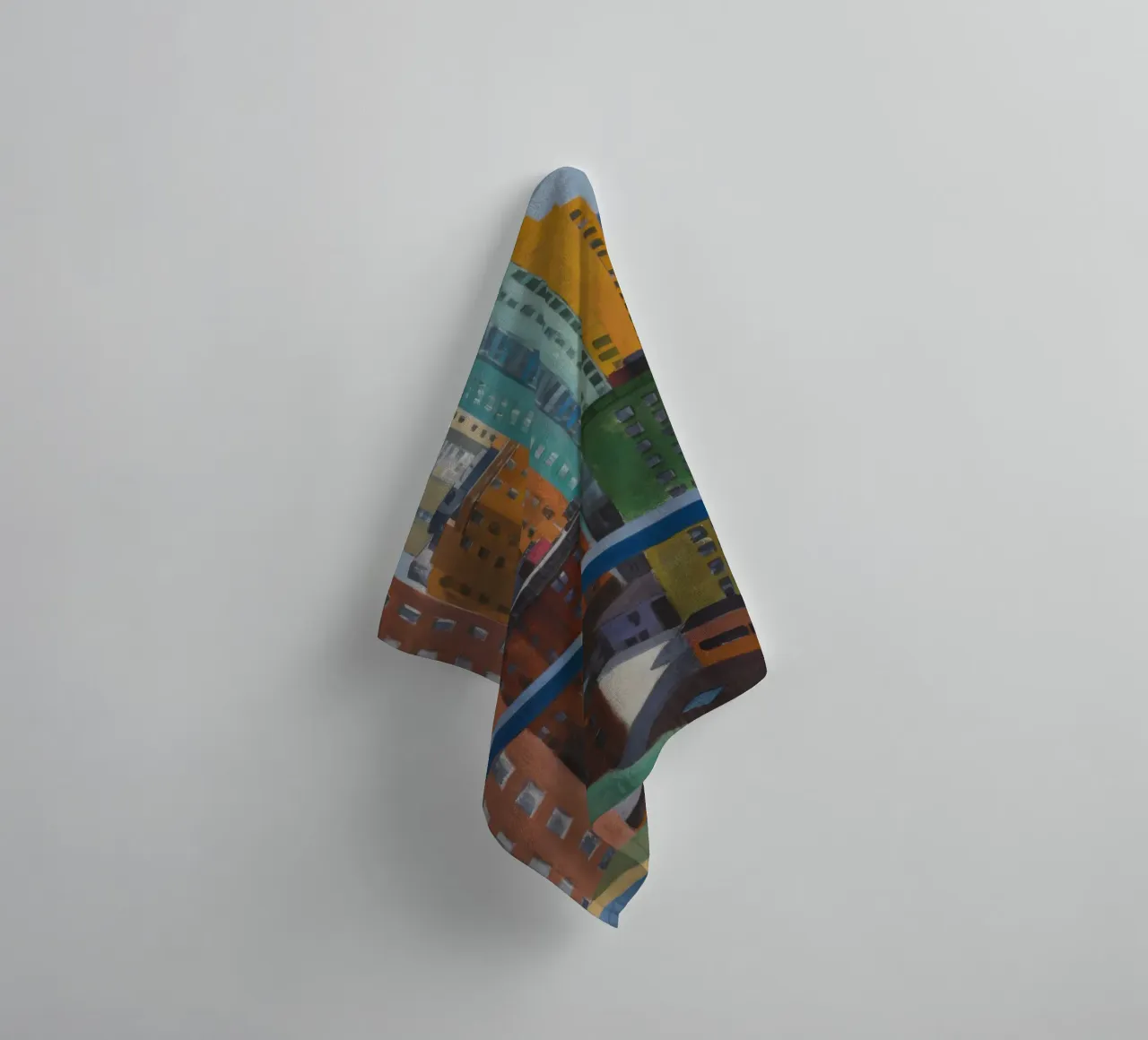 Stedelijke kleurensymfonie badhanddoek van Mystic Grain