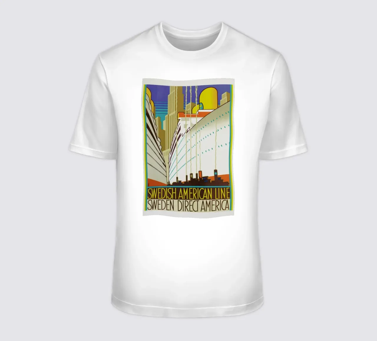Monogrammed HR-Swedish American Line (Printed by Ronald Massey, London) t-shirt da ARTOTHEK