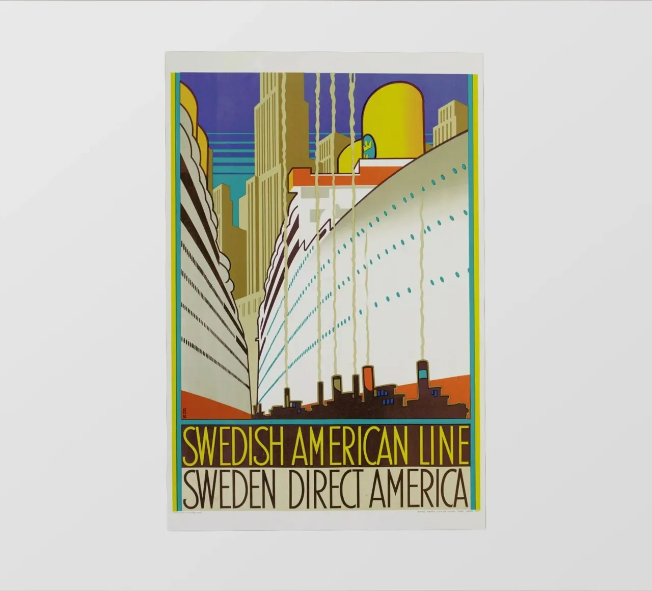 Monogrammed HR-Swedish American Line (Printed by Ronald Massey, London) telo in pvc da ARTOTHEK