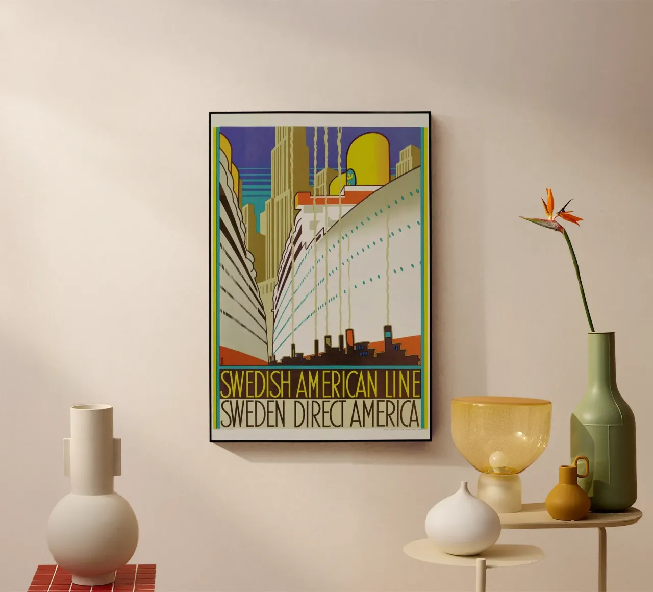 Monogrammed HR-Swedish American Line (Printed by Ronald Massey, London) plexiglass da ARTOTHEK