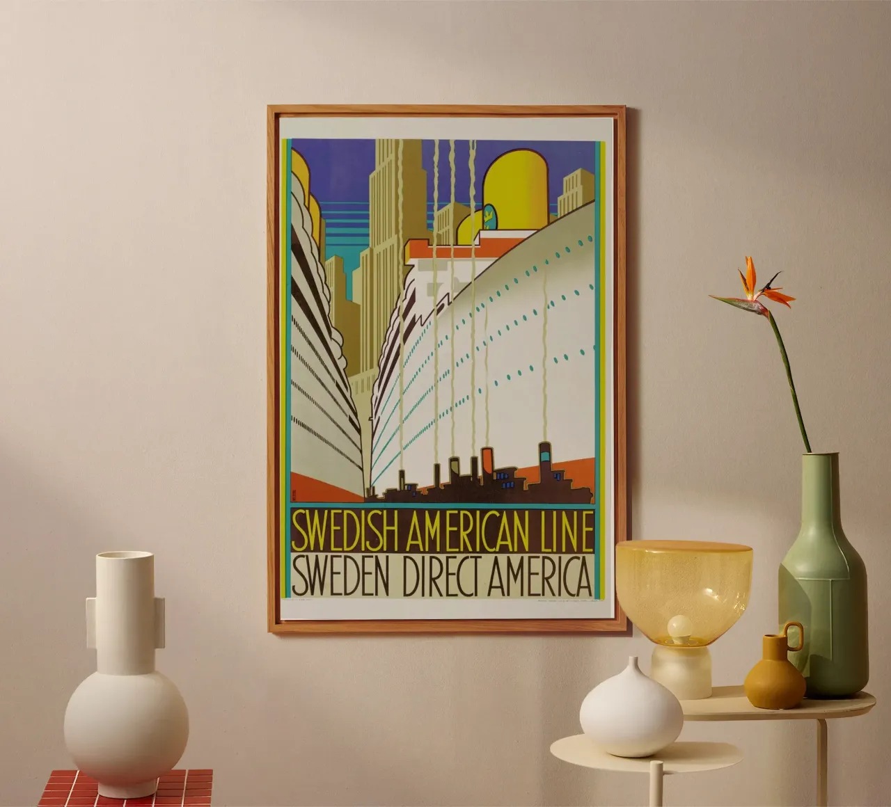 Monogrammed HR-Swedish American Line (Printed by Ronald Massey, London) pannello forex da ARTOTHEK