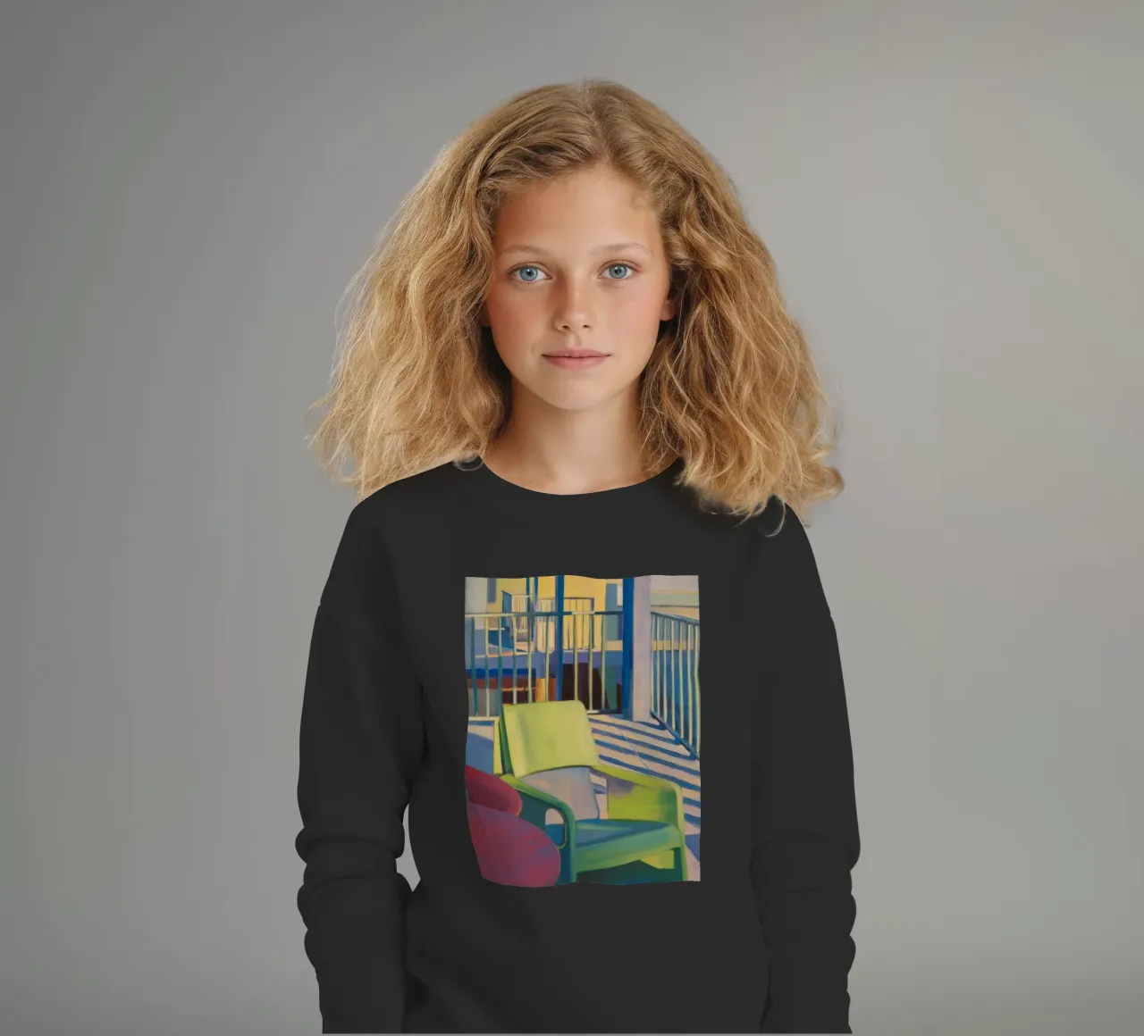 Reverie di luce a righe felpa bambino da Mystic Grain