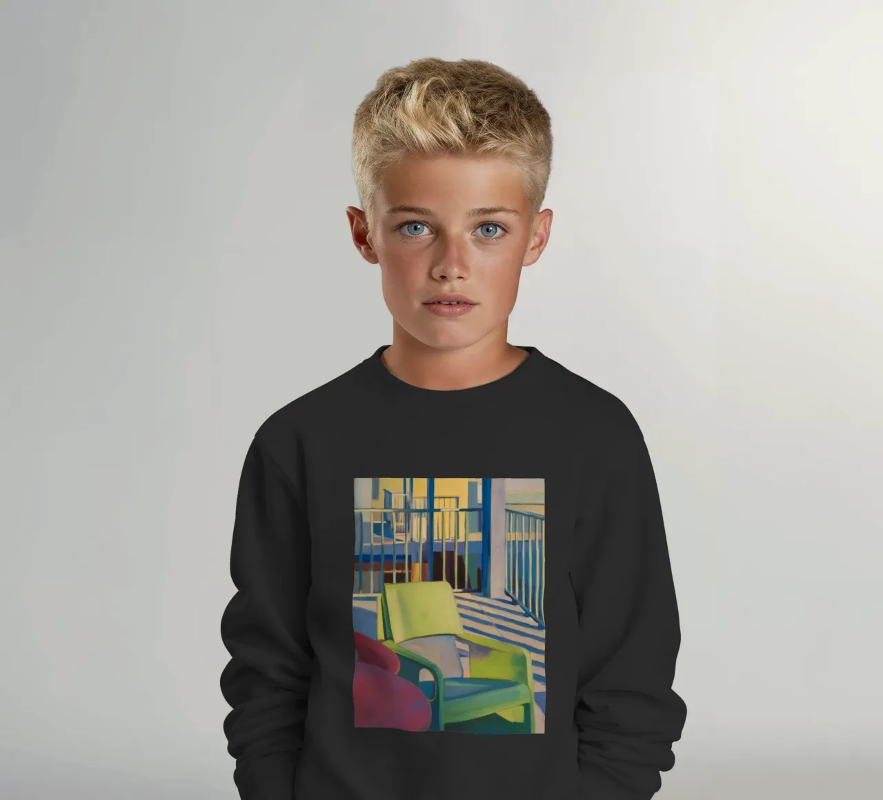 Reverie di luce a righe felpa bambino da Mystic Grain