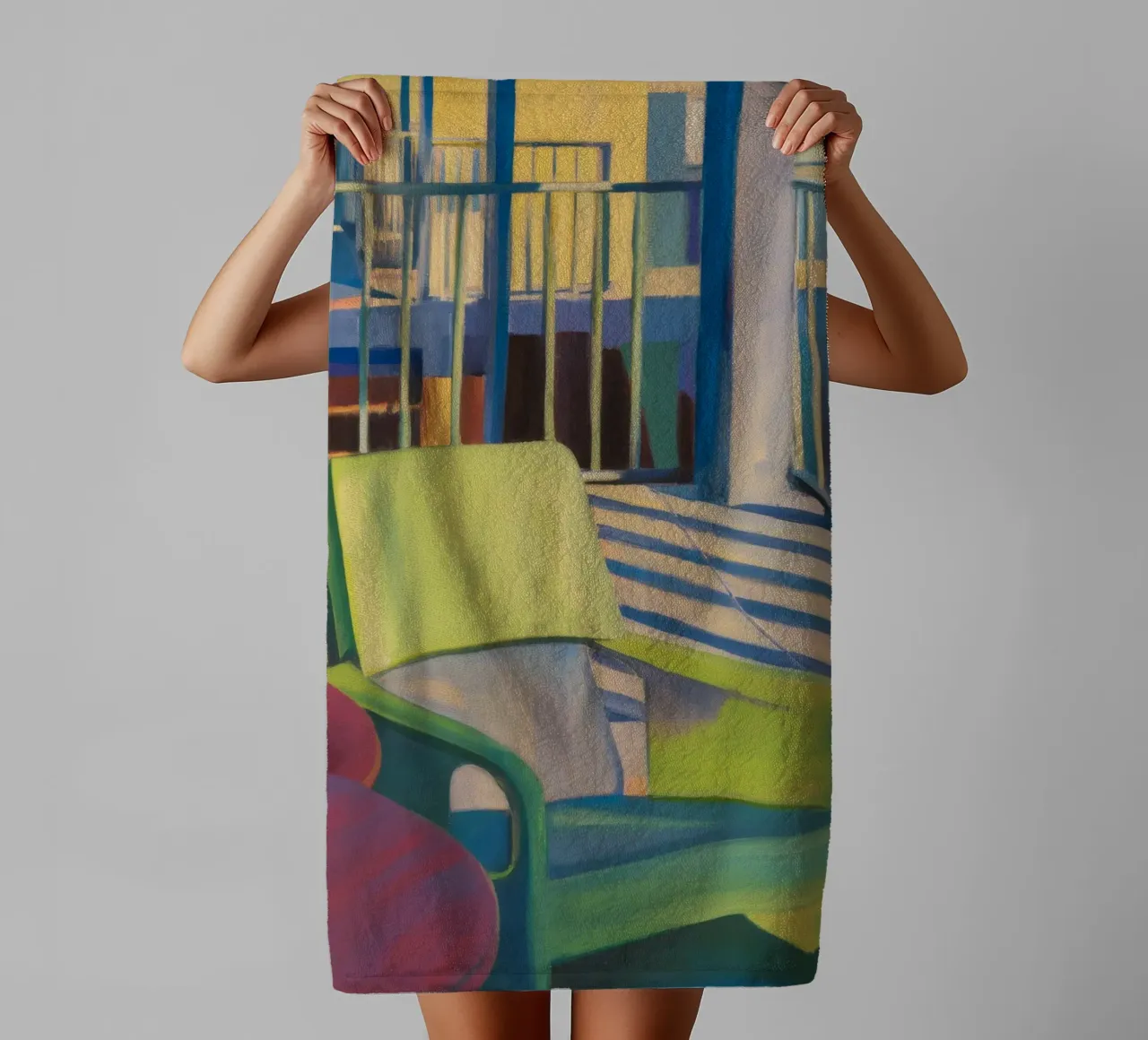 Reverie di luce a righe asciugamano da bagno da Mystic Grain