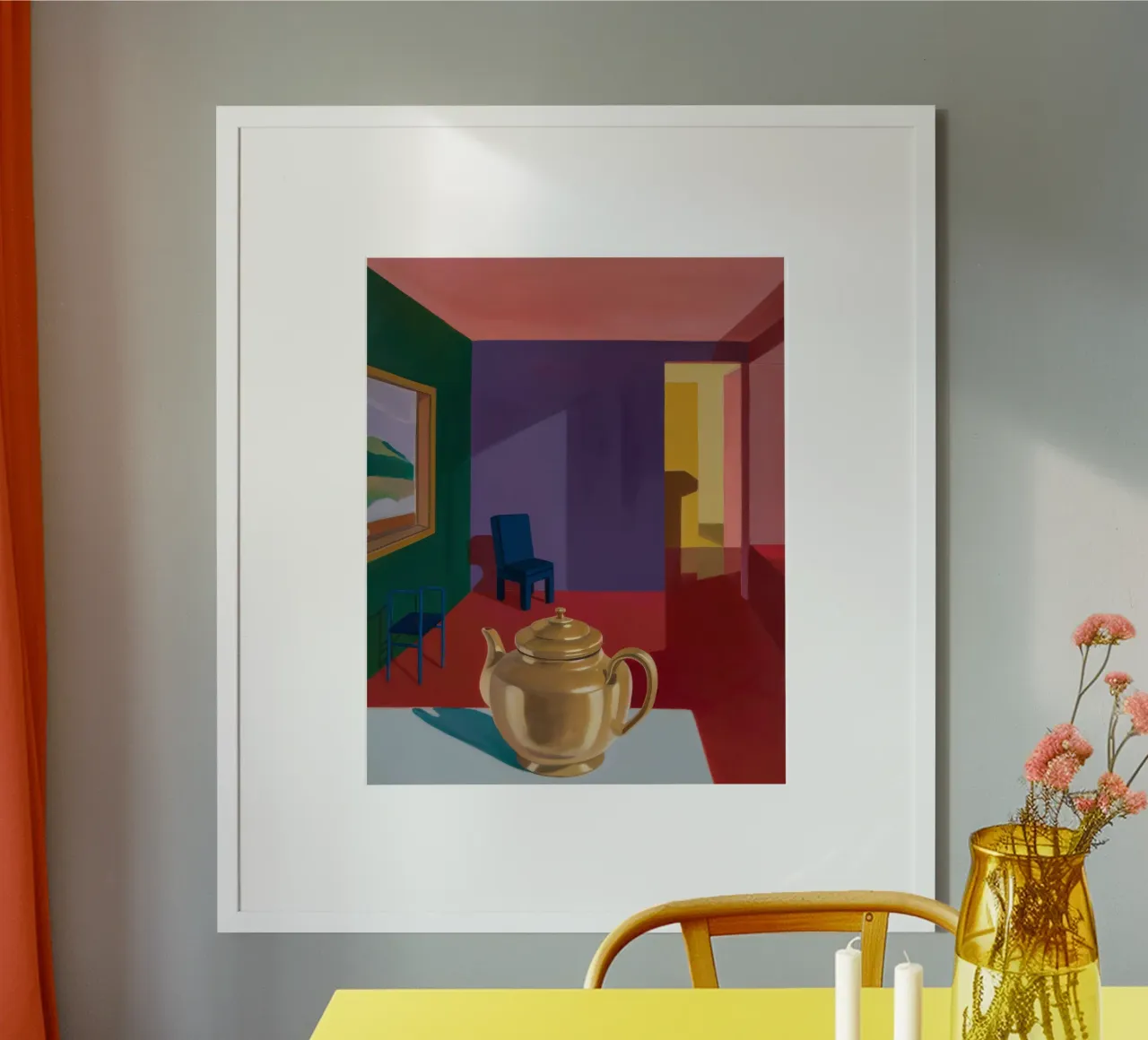 Echi di silenzio dorati poster con telaio in plastica da Mystic Grain