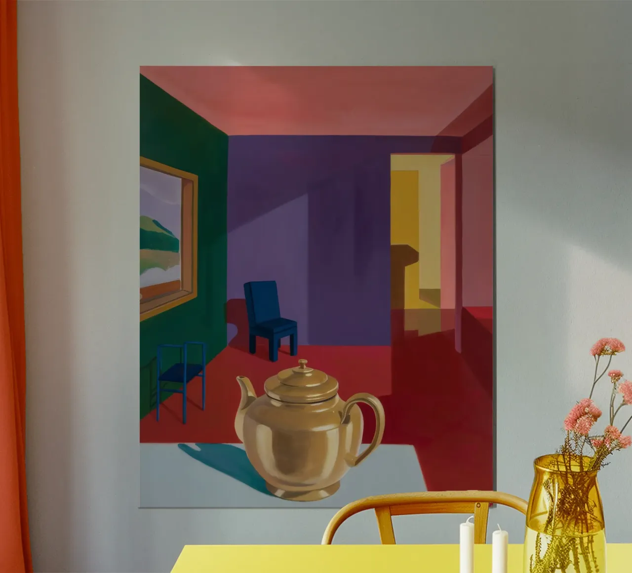 Echi di silenzio dorati poster con telaio in plastica da Mystic Grain