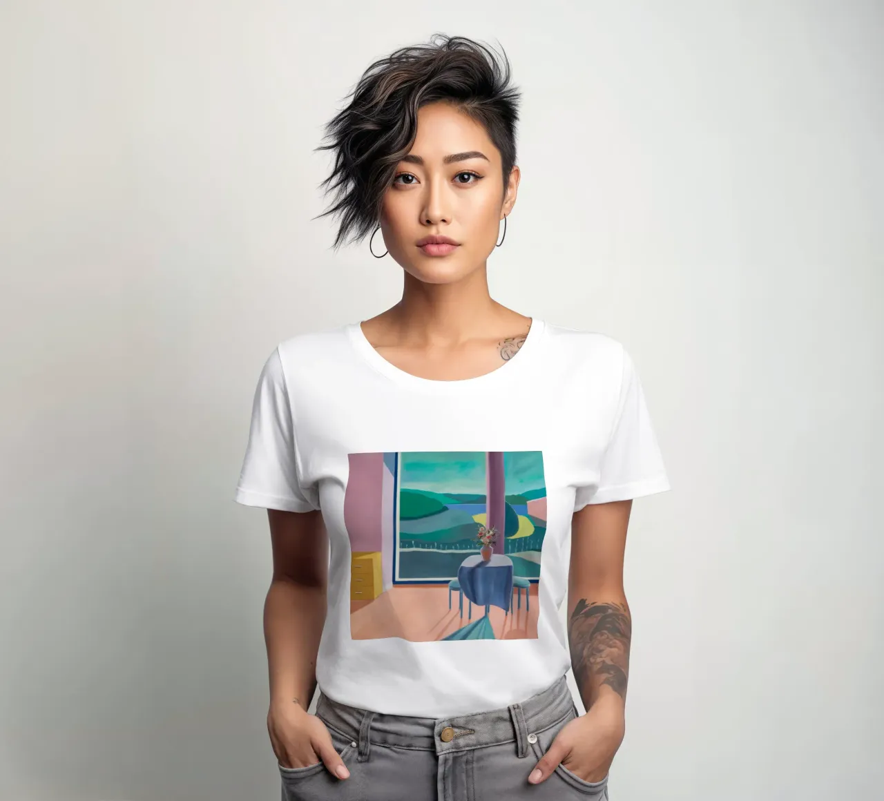 Blue Morning Conversation Frauen T-Shirt von Mystic Grain