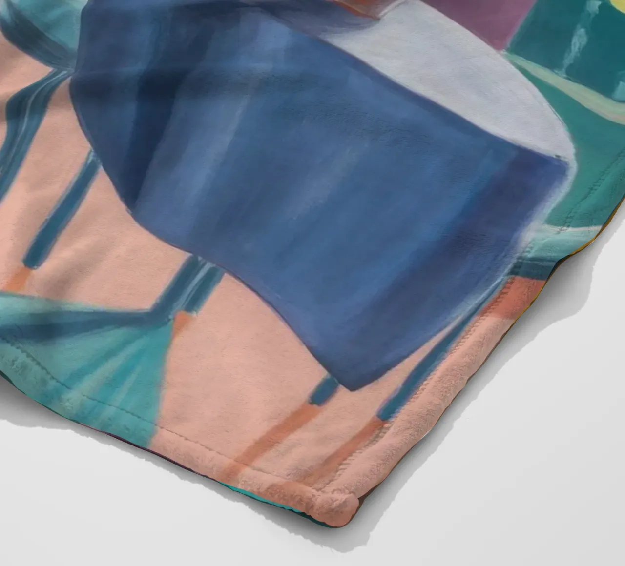 Conversazione mattutina blu coperta in pile da Mystic Grain