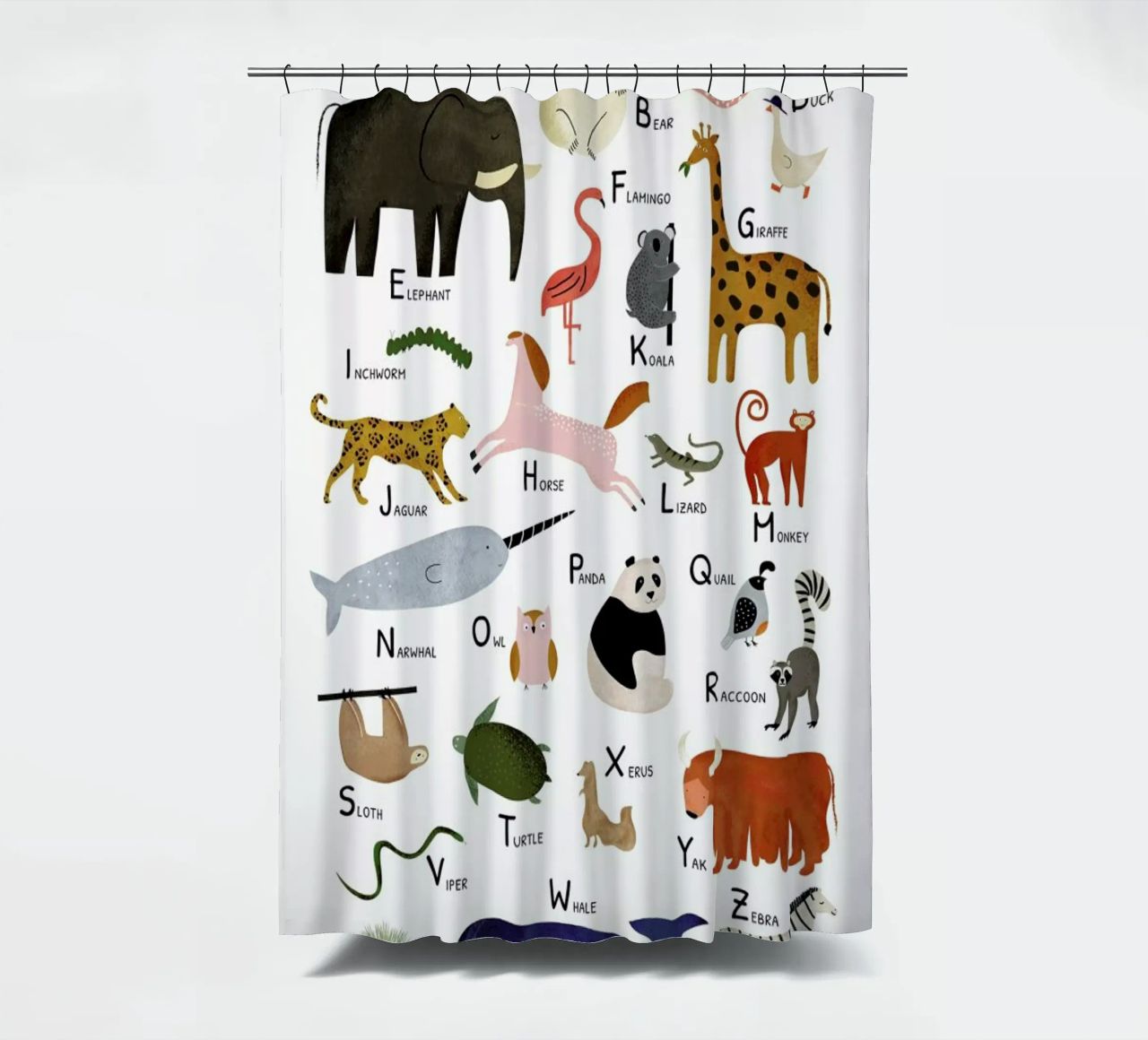 Animal Friends II cortina de baño de Little Flourishes