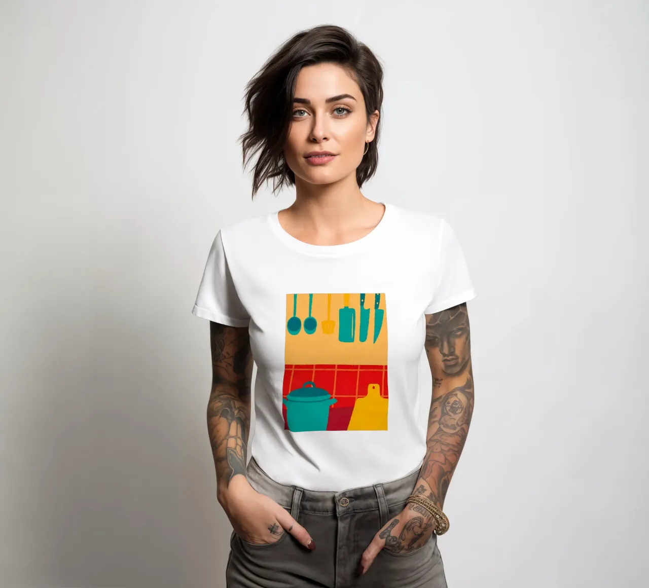 Kitchen equipment women's fitted t-shirt by PERSONAL TOUCH