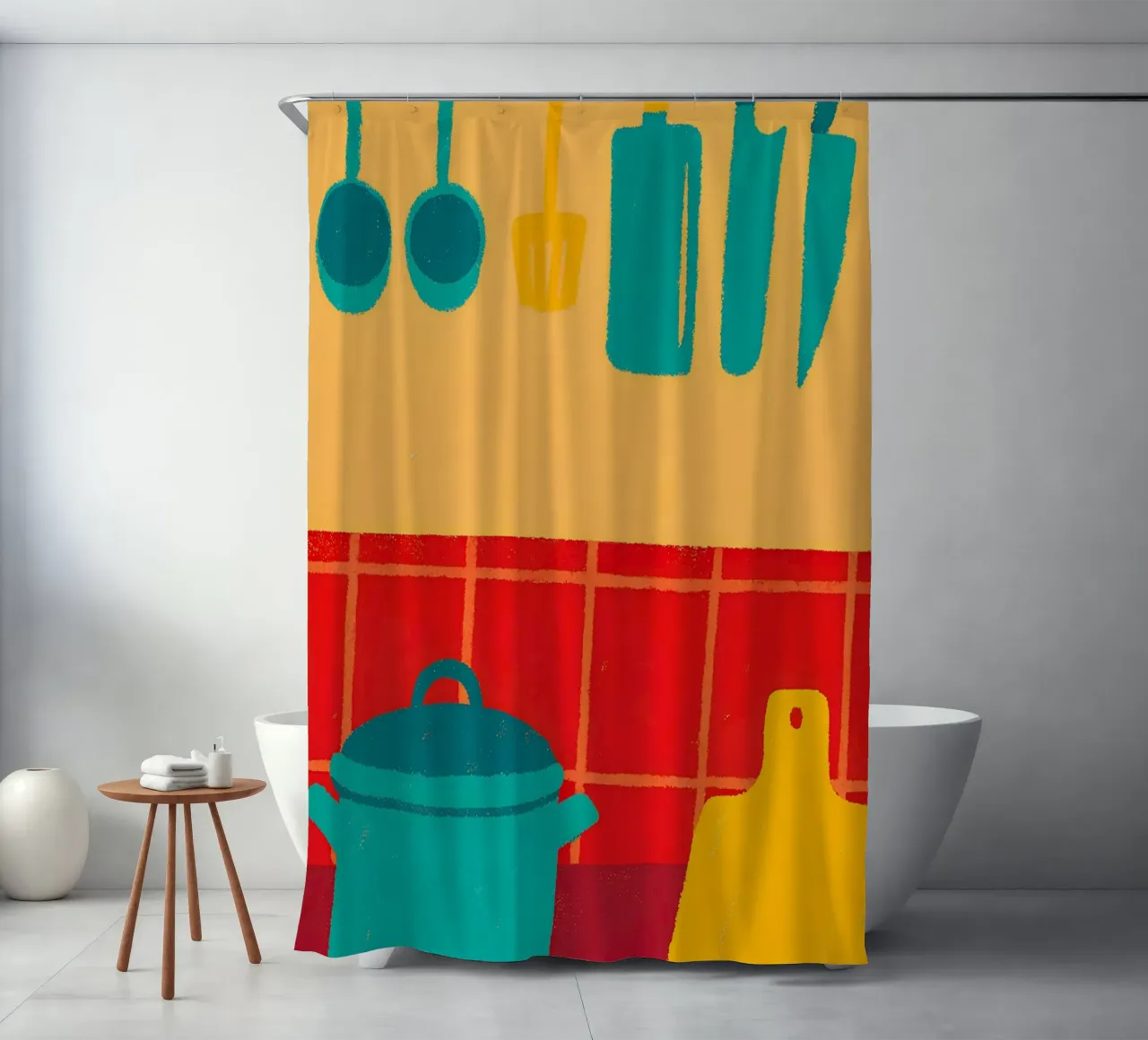 Kitchen equipment shower curtain by PERSONAL TOUCH