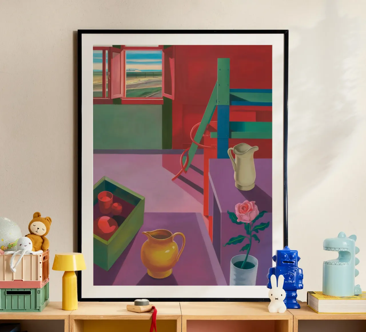 Serenata del vaso cremisi poster con telaio in plastica da Mystic Grain