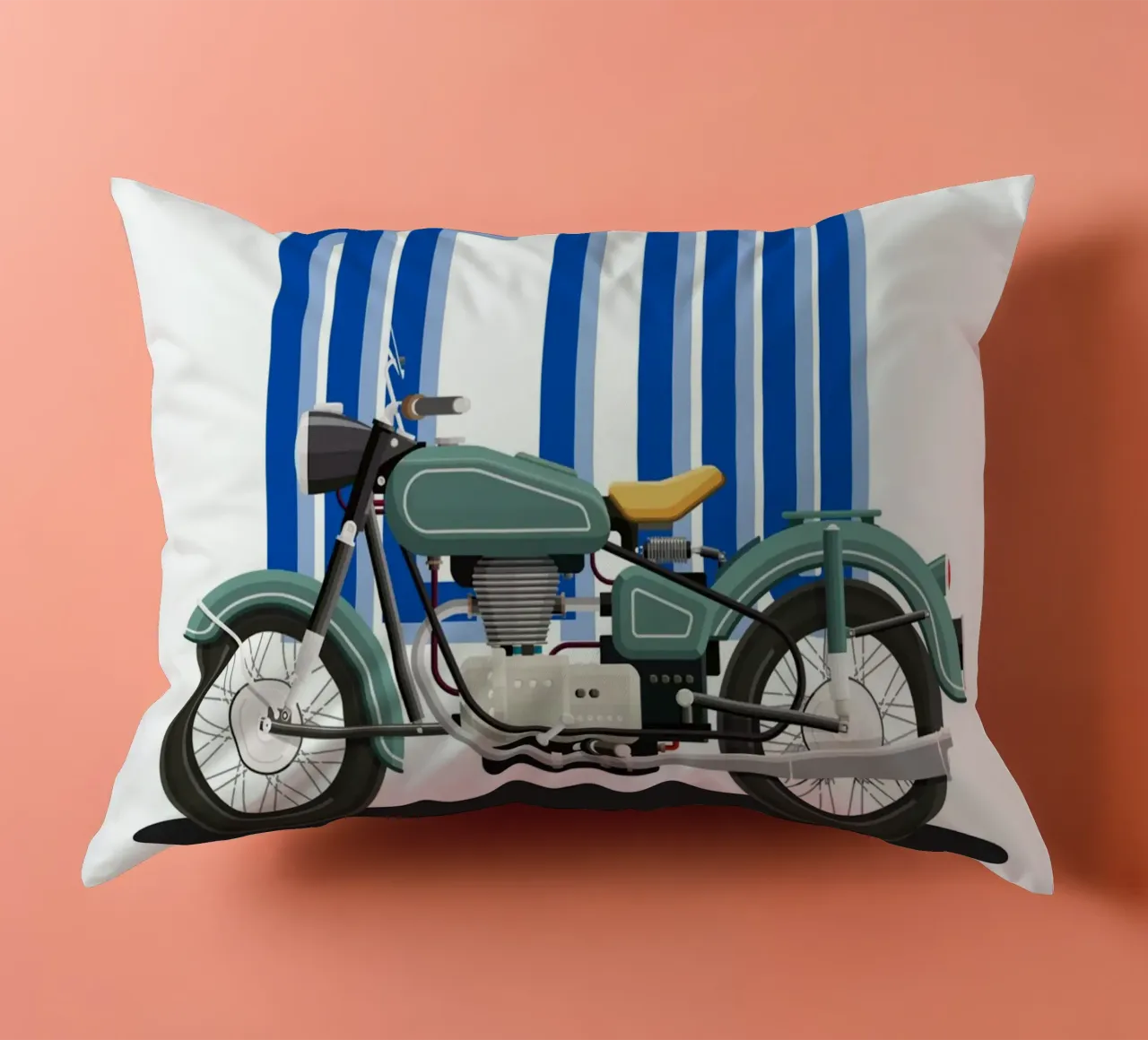 Motorcycle retro decorative cushion by Agnazarshop