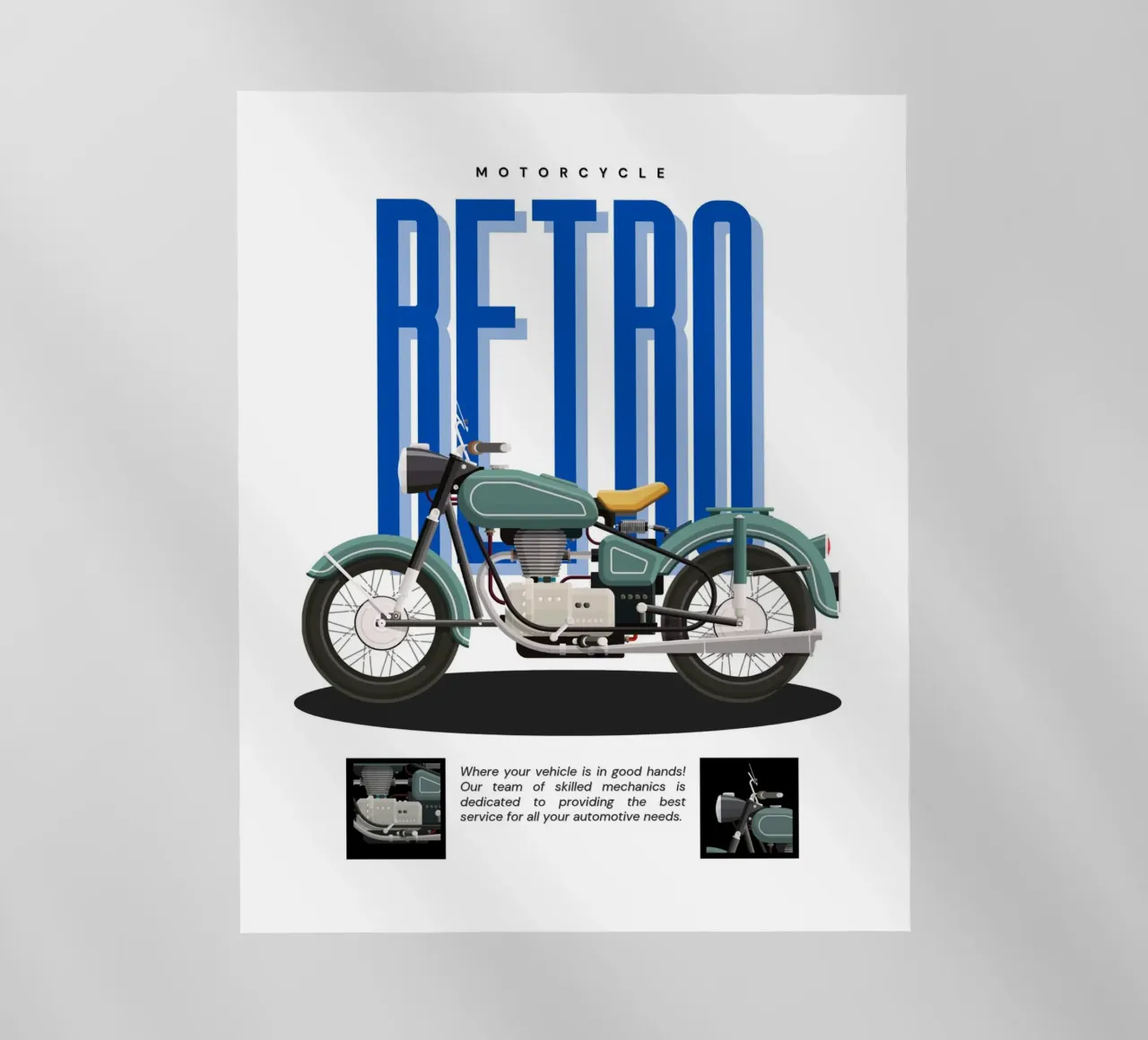 Motorcycle retro backlit film by Agnazarshop