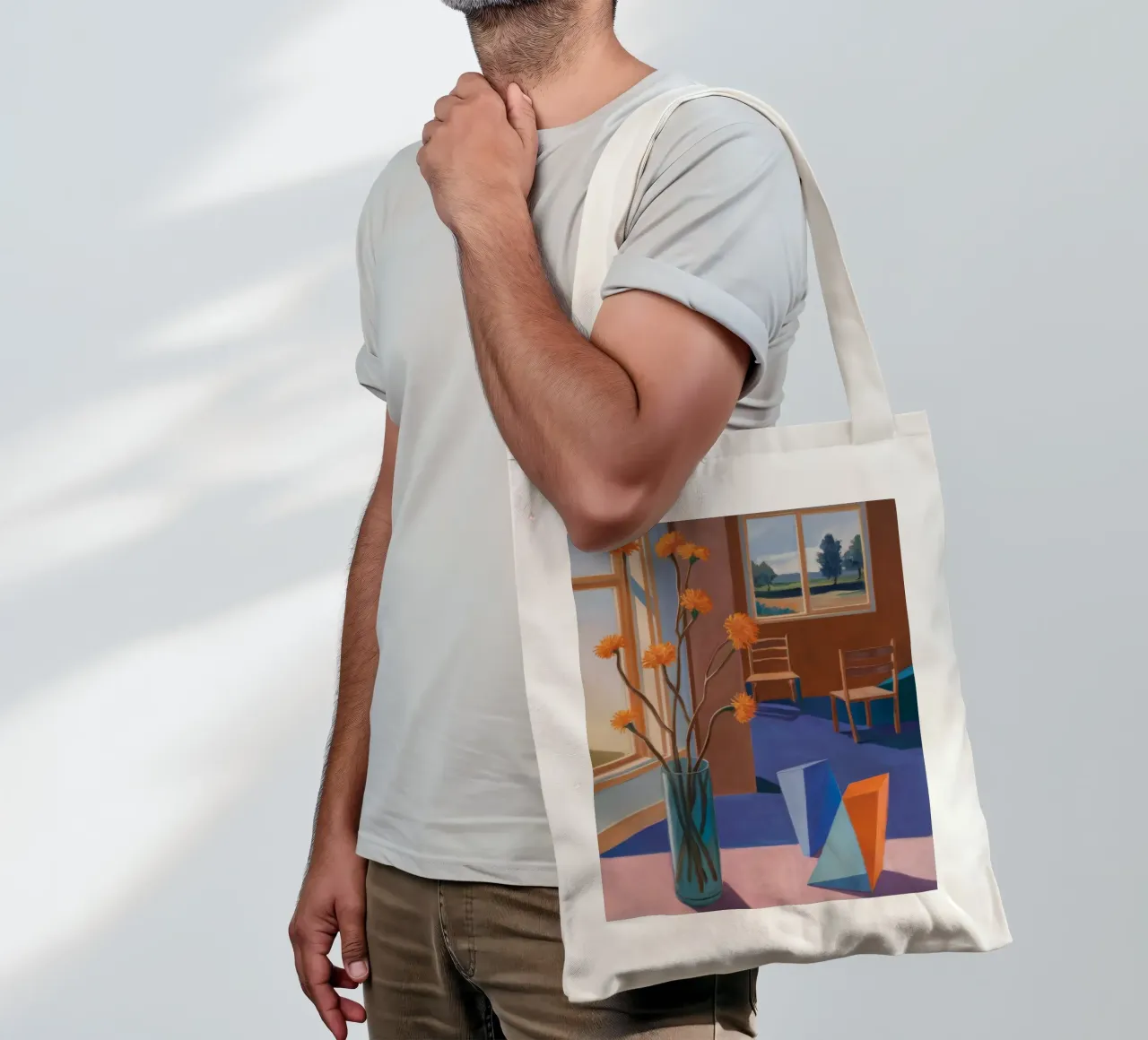 Fiore geometrico Tranquillo borsa in juta da Mystic Grain
