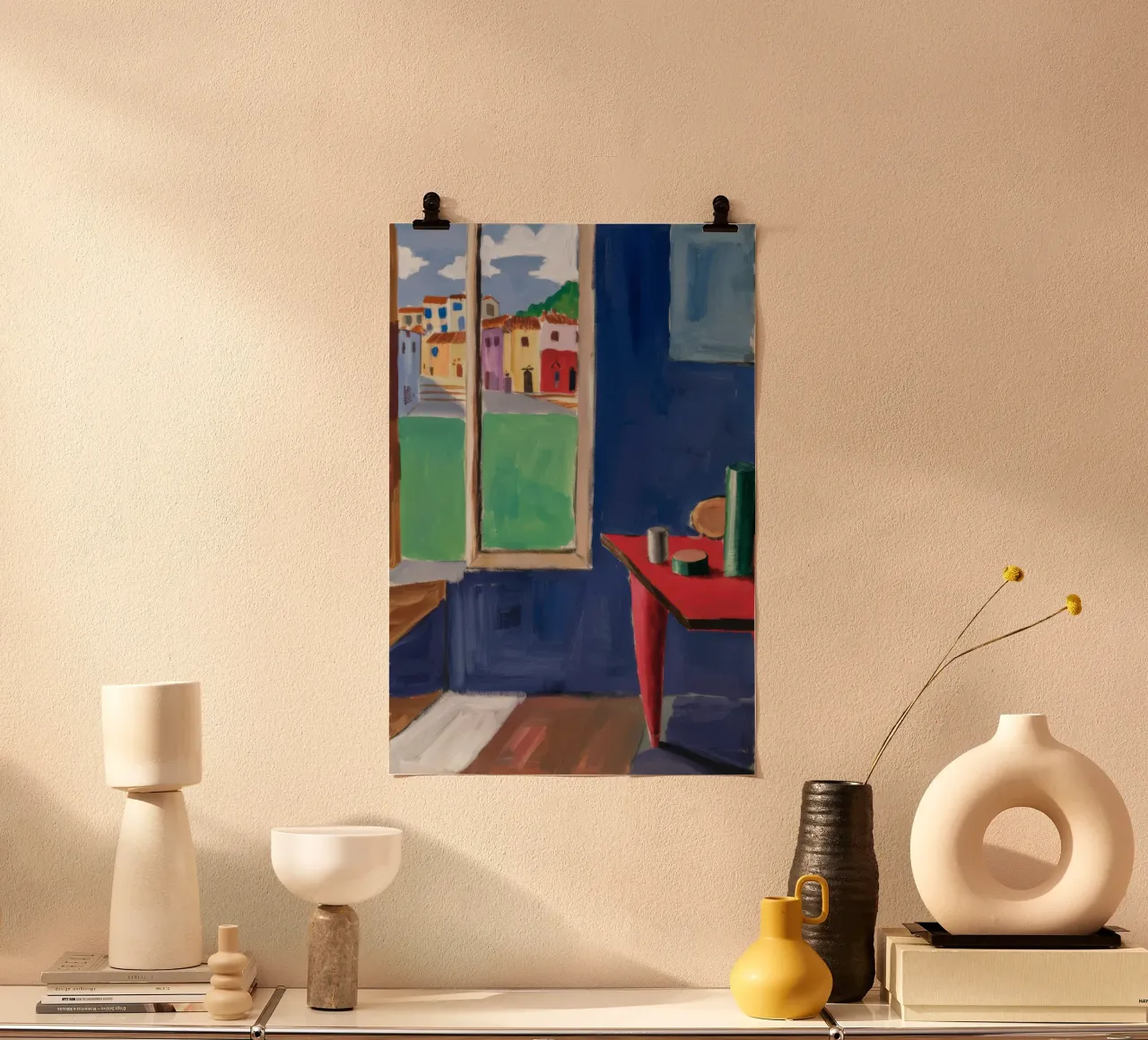 Balletto della città di Cerulea poster con telaio in legno da Mystic Grain