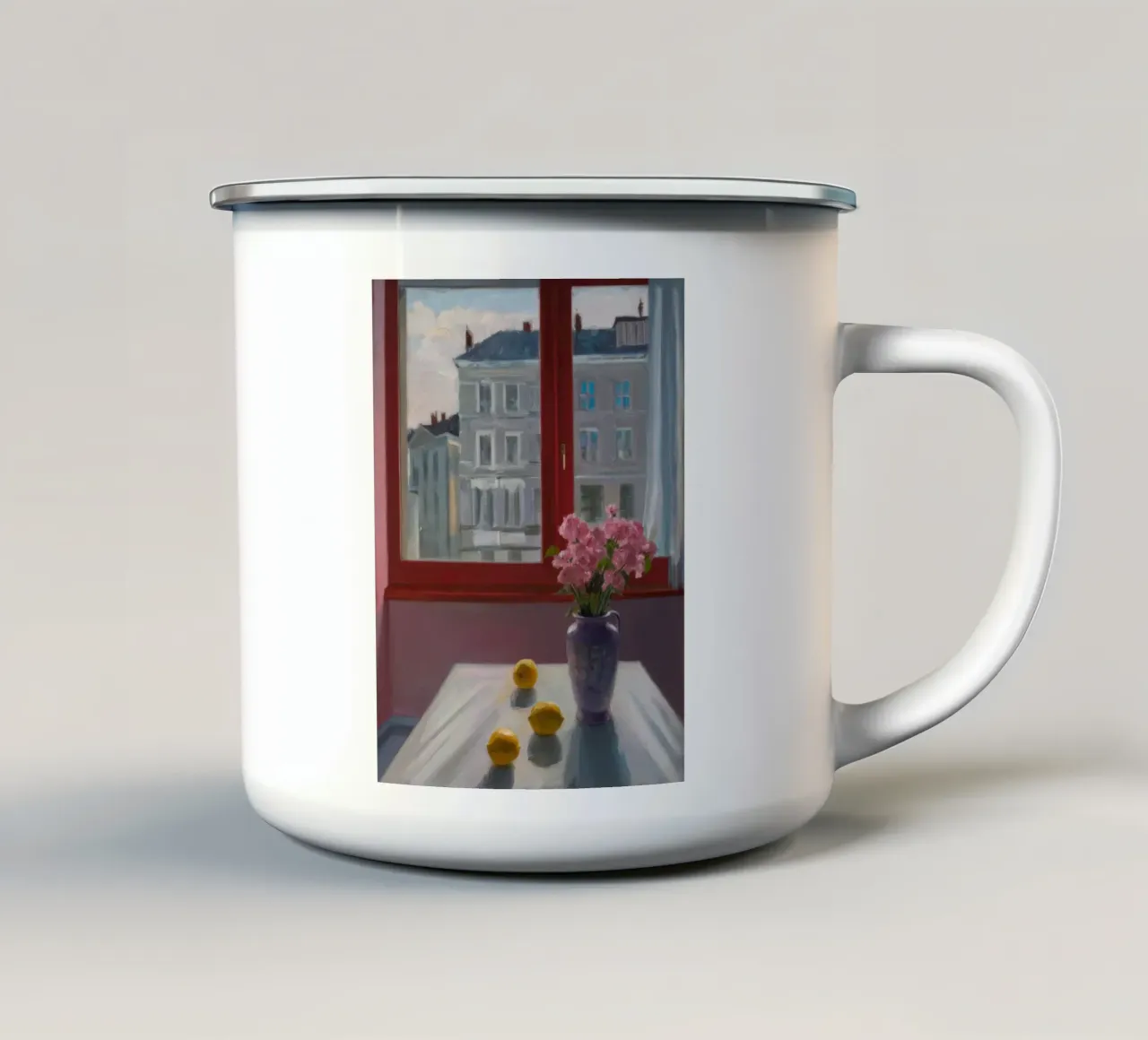 Silenzio in fiore rosa tazza in smalto da Mystic Grain