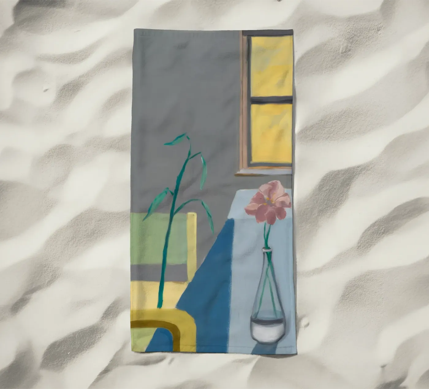 Vase and Light beach towel by Mystic Grain