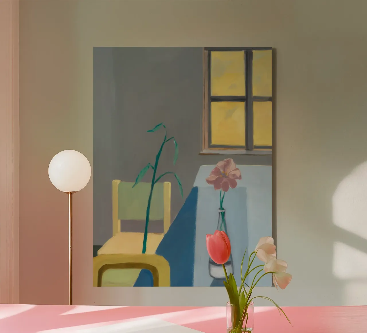 Vaas en licht canvas met Baklijst van Mystic Grain