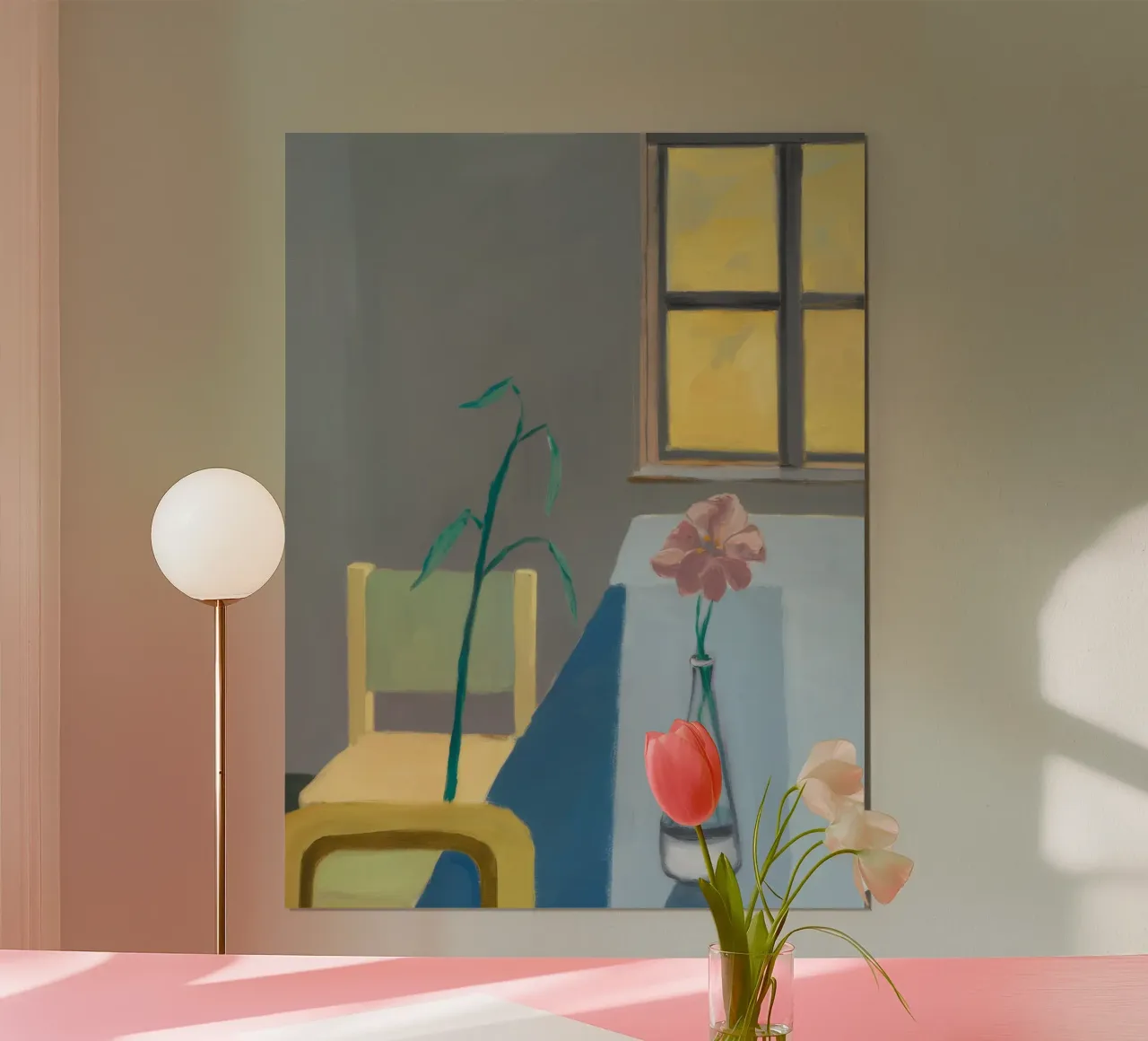 Vaso e luce poster con telaio in alluminio da Mystic Grain