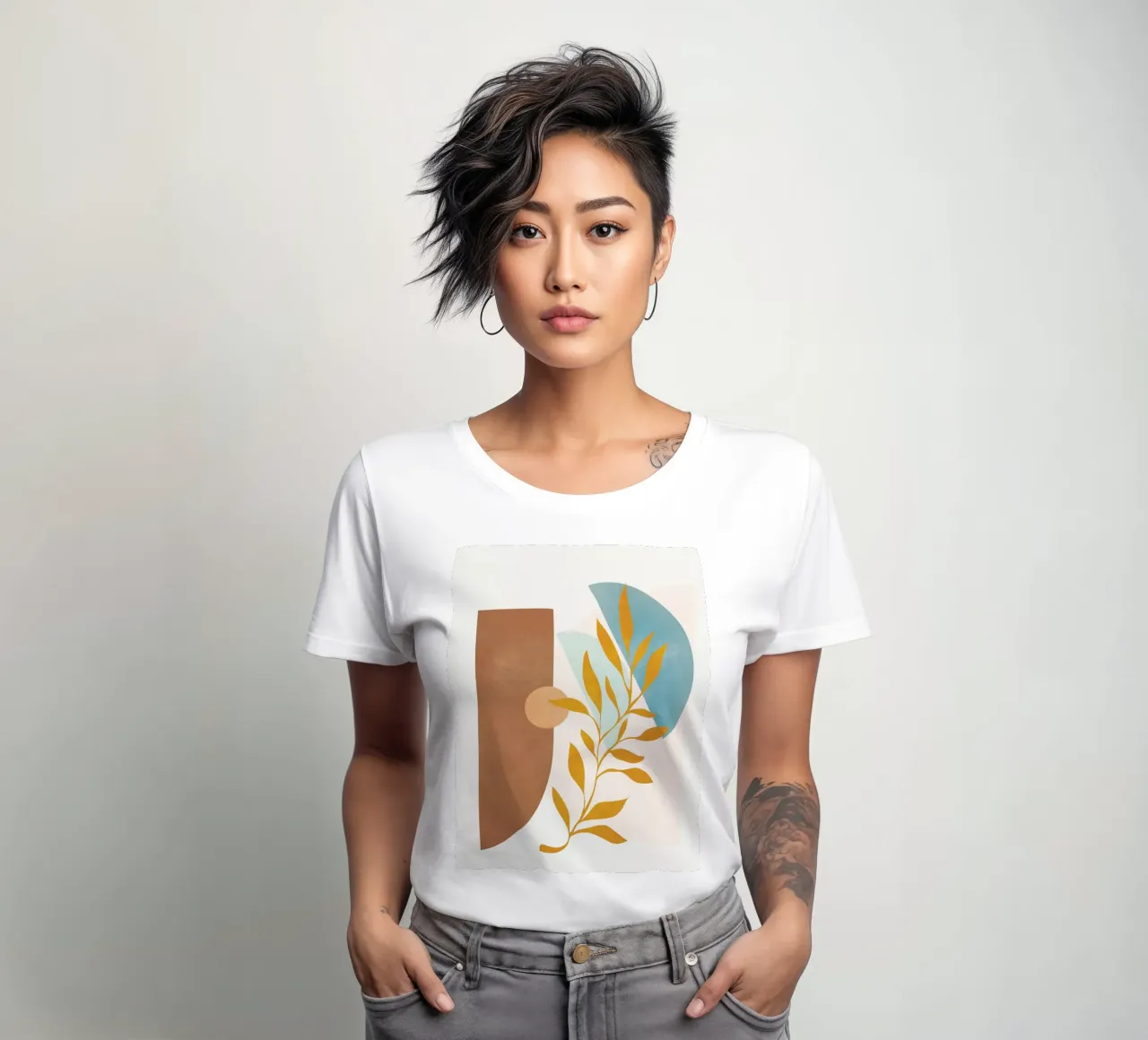 Soft Abstract Shapes 02 t-shirt da donna da Flow Line