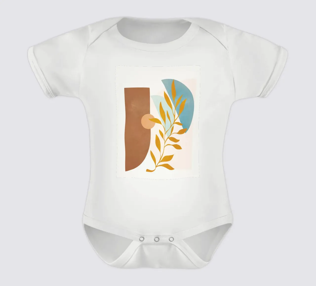 Soft Abstract Shapes 02 Kurzarm Babybody von Flow Line