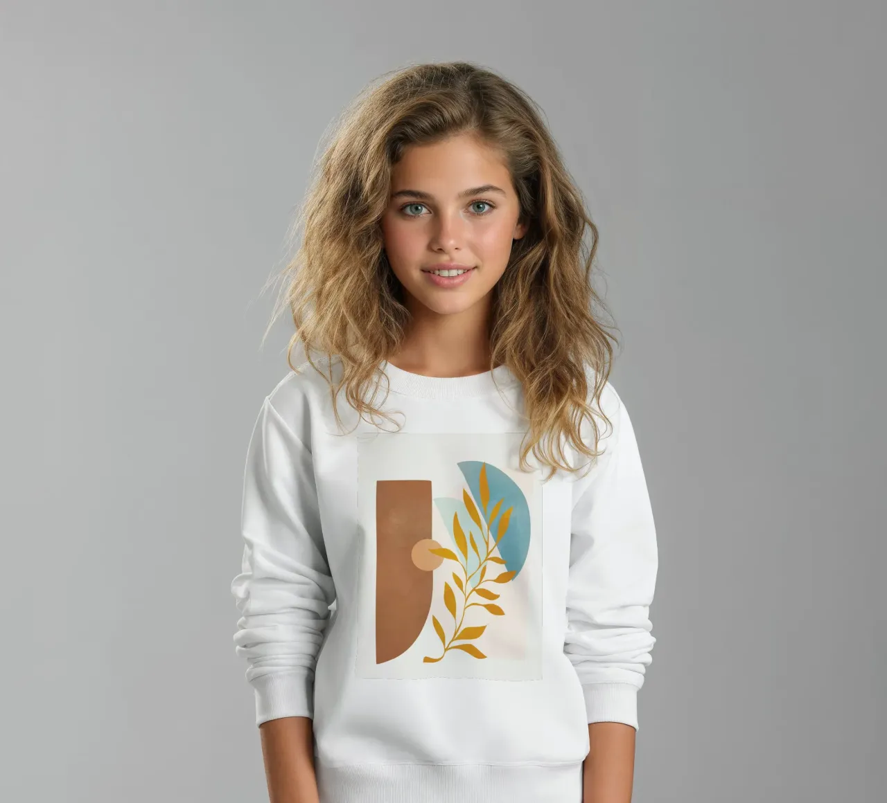 Soft Abstract Shapes 02 Kinder Sweatshirt von Flow Line